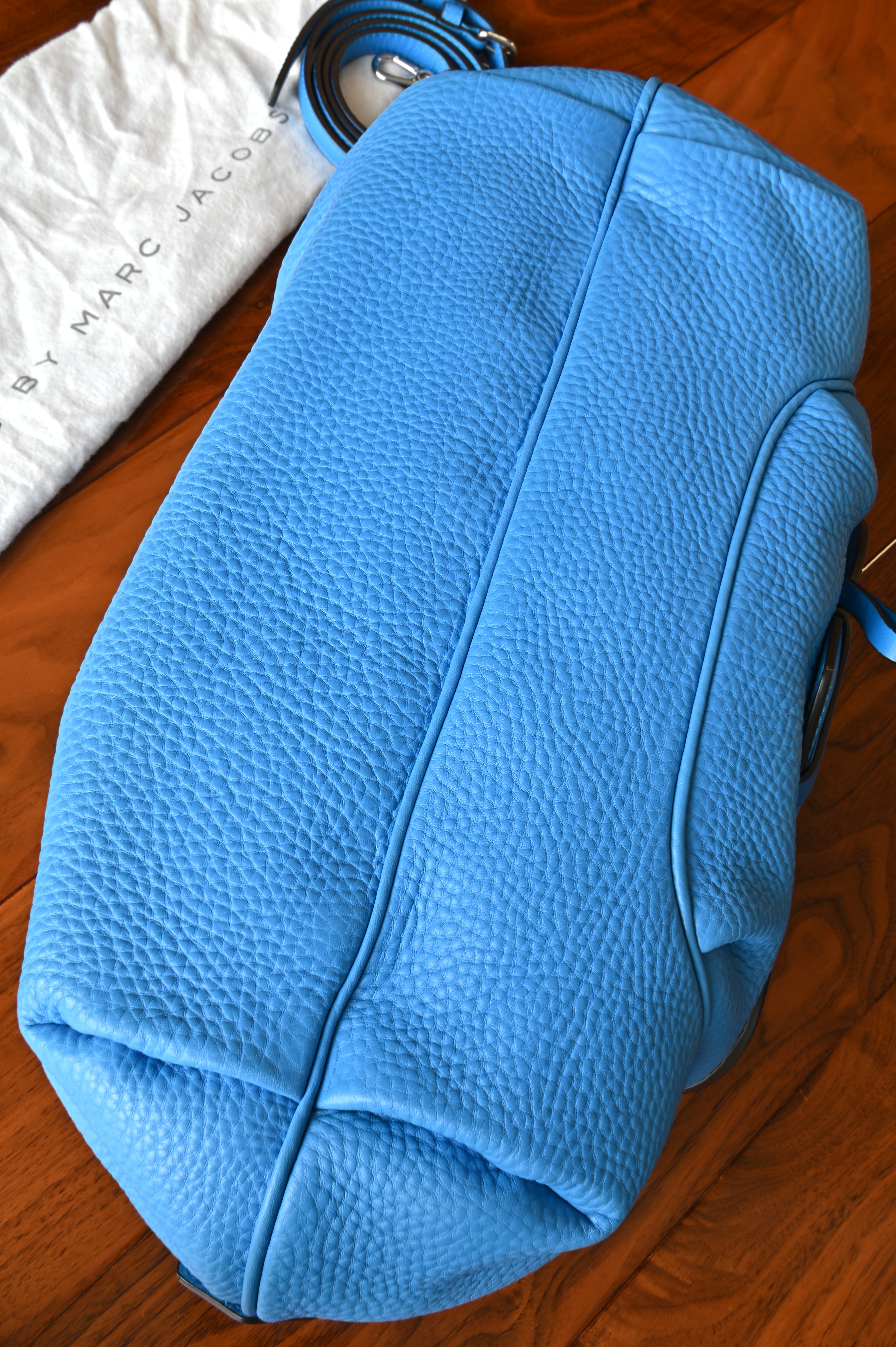 Marc Jacobs Blue Half Pipe Duffel Satchel bottom