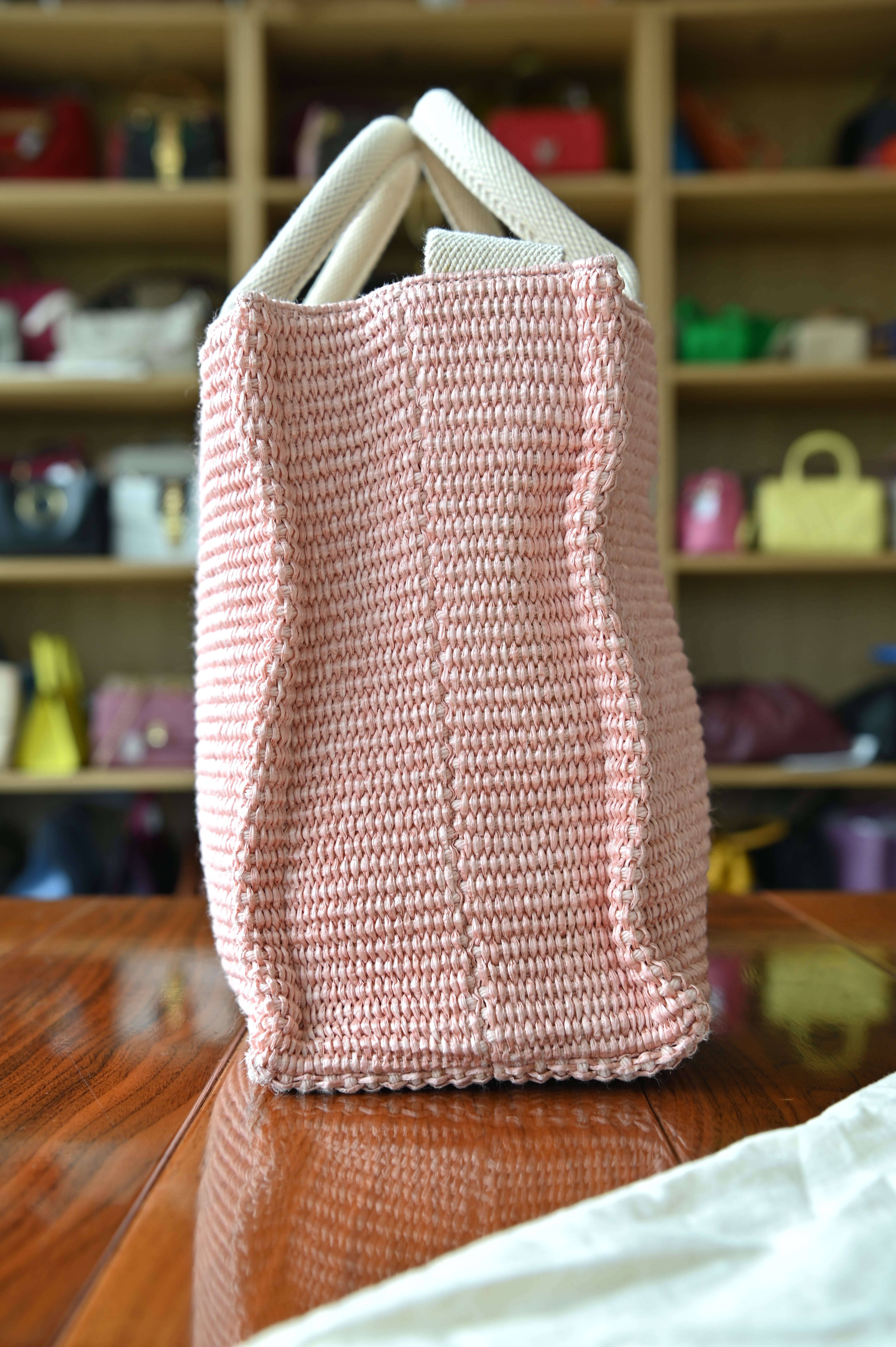 Marni Light Pink Canvas Tote Bag side two