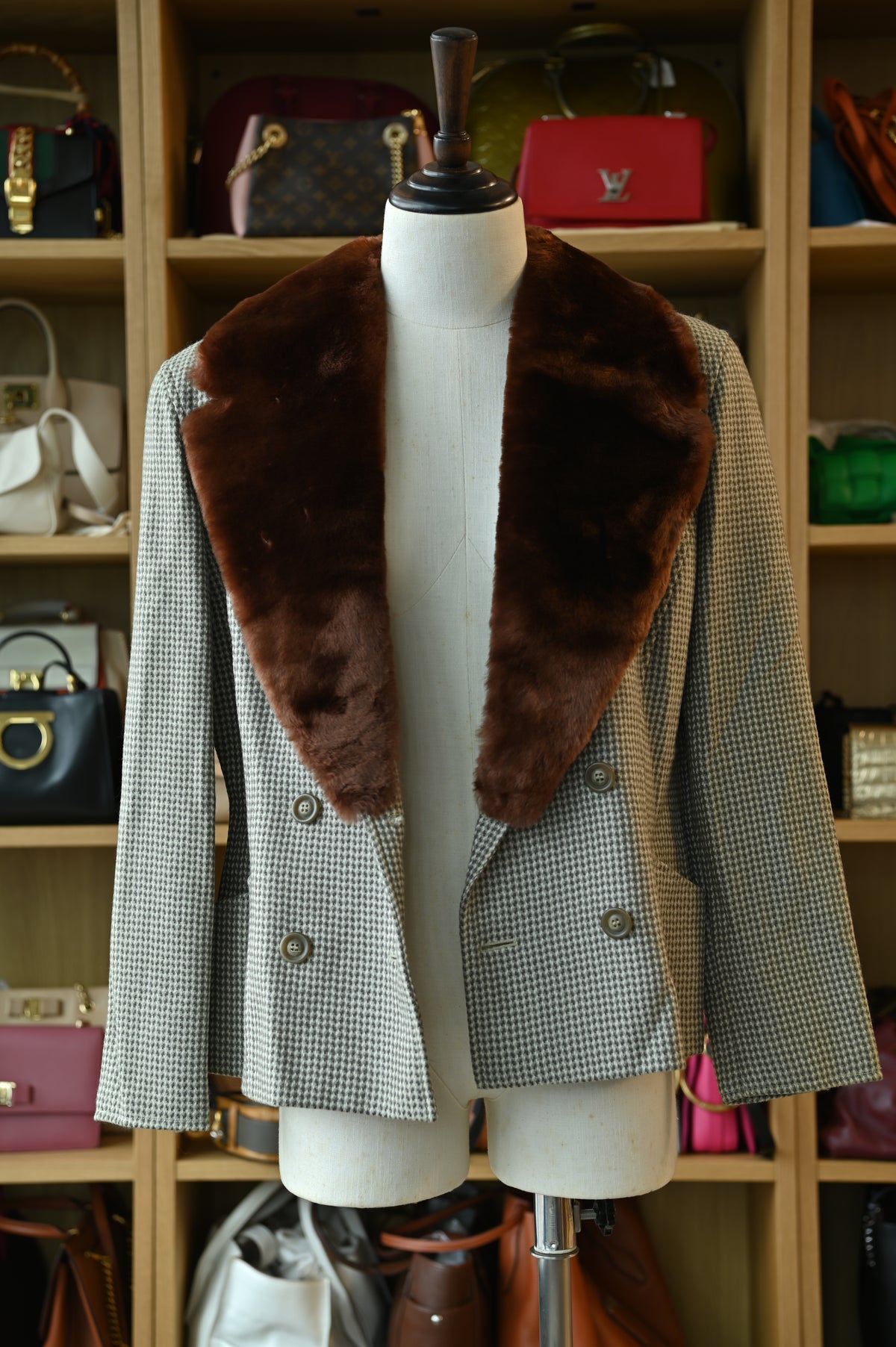 MaxMara Vintage Brown Fur Jacket open