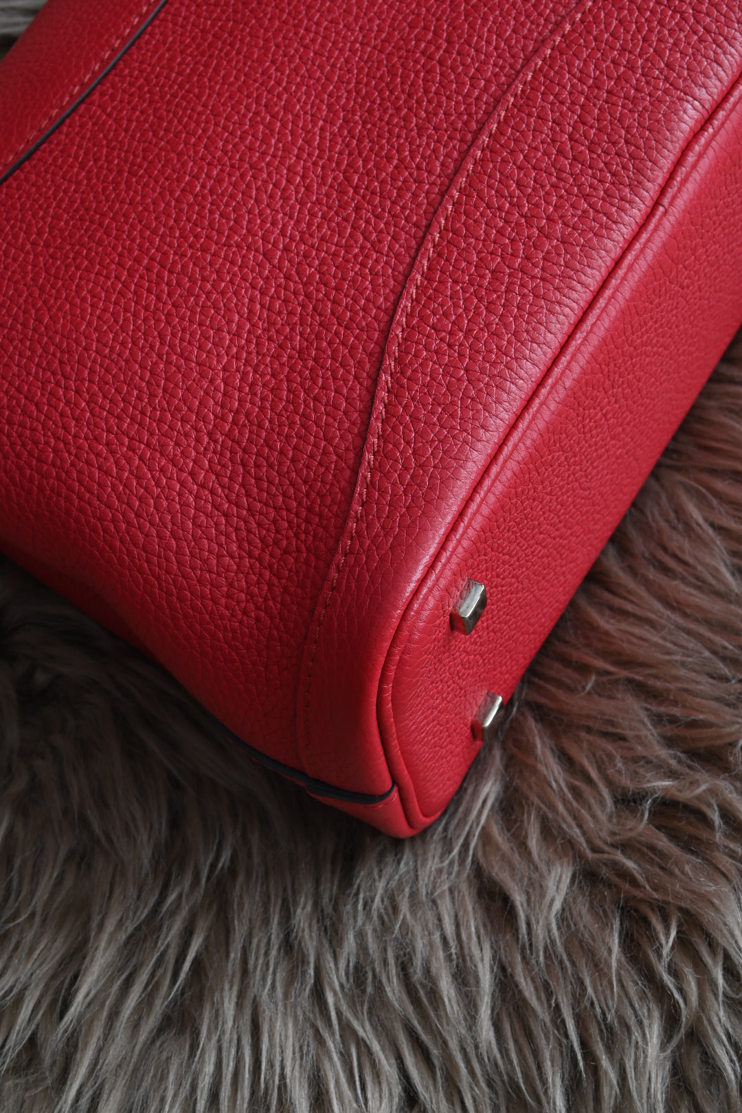 Moynat Rouge Gabrielle BB Silver Hardware back corner
