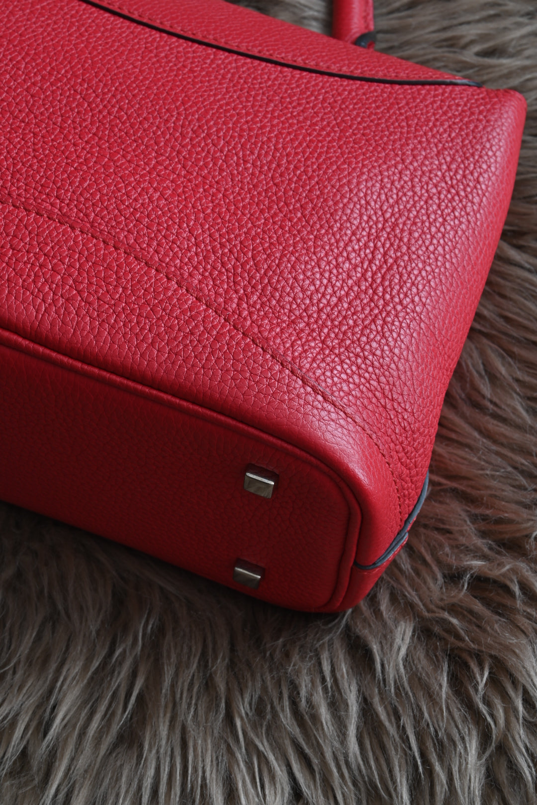 Moynat Rouge Gabrielle BB Silver Hardware back corner two