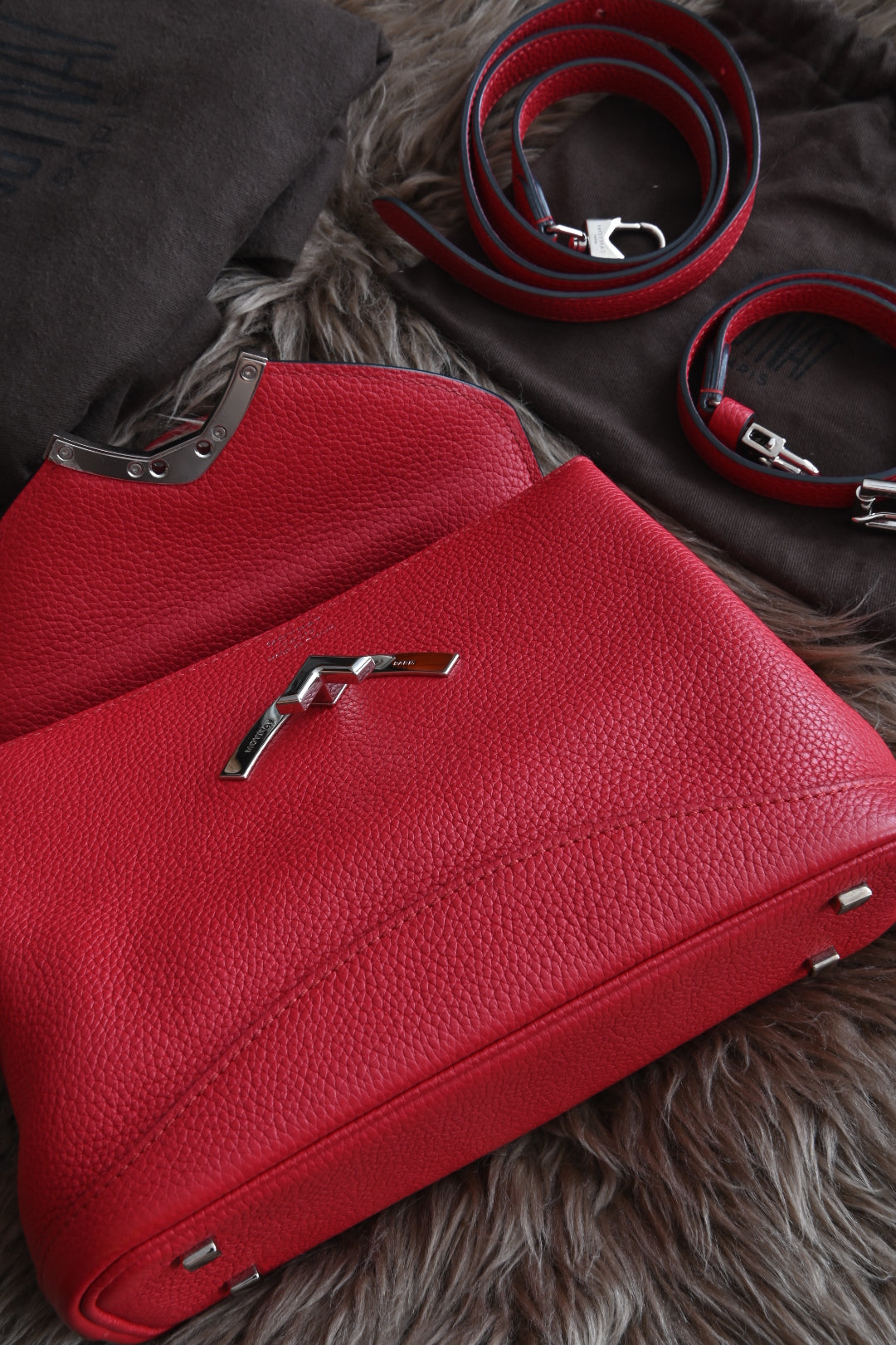 Moynat Rouge Gabrielle BB Silver Hardware open