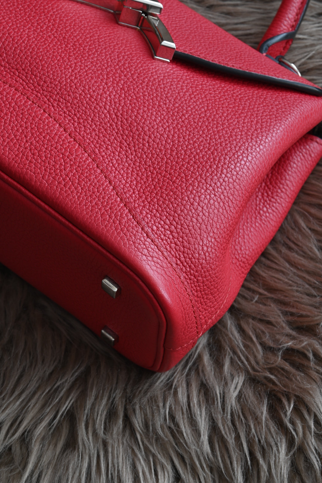 Moynat Rouge Gabrielle BB Silver Hardware right corner