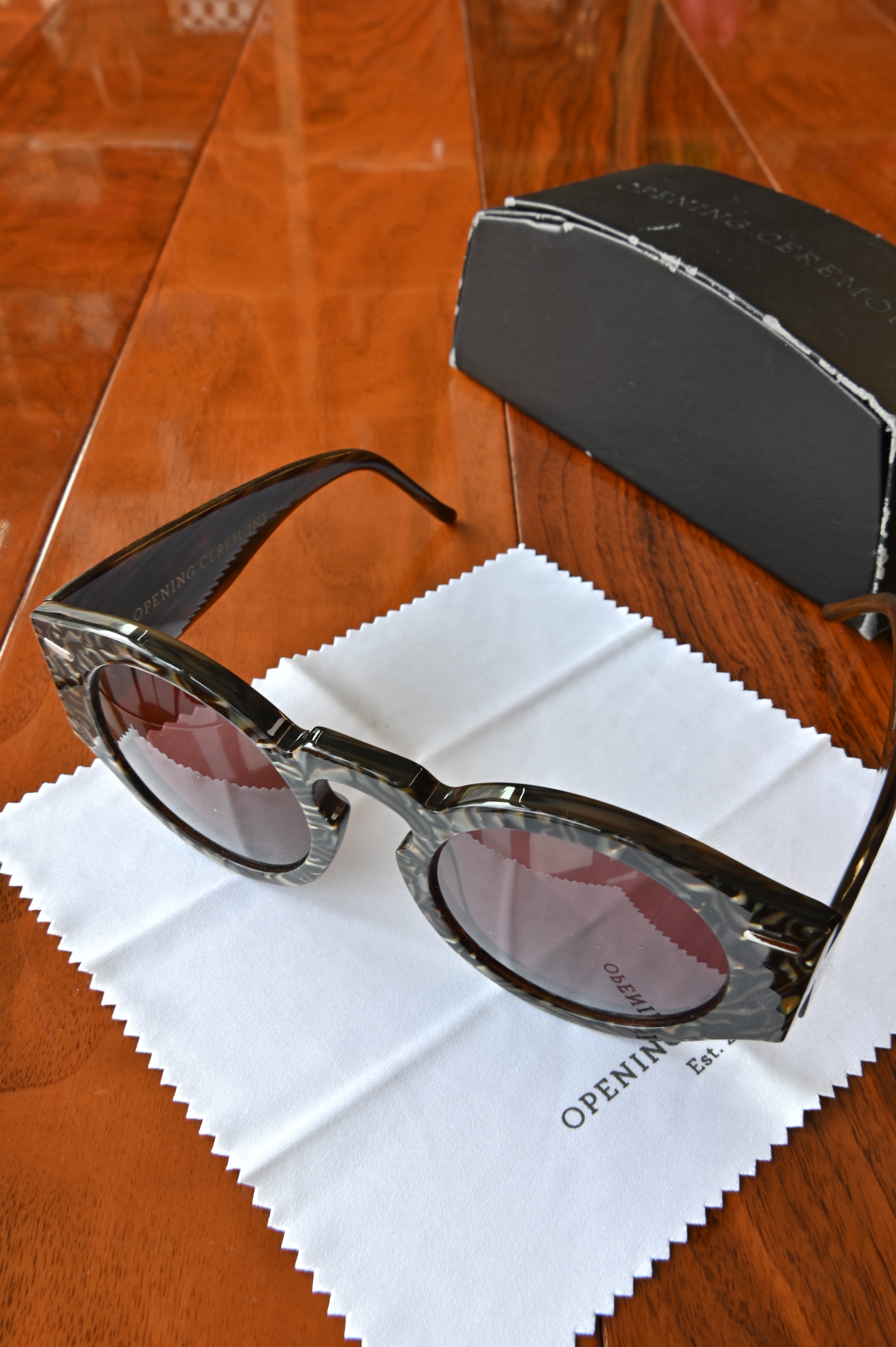 Opening Ceremony Round Olive Sunglasses top