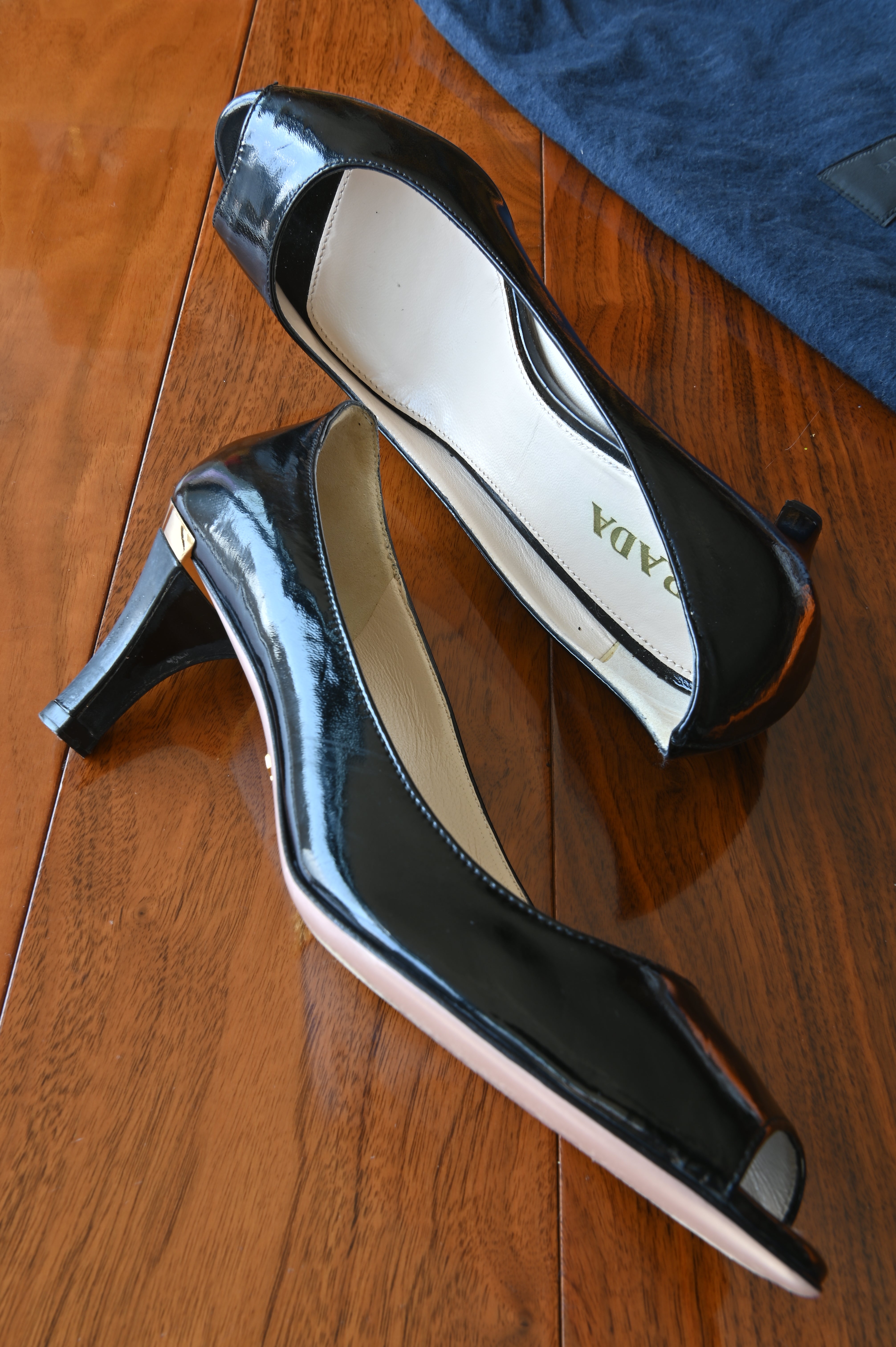 Prada Black Patent Heels side two