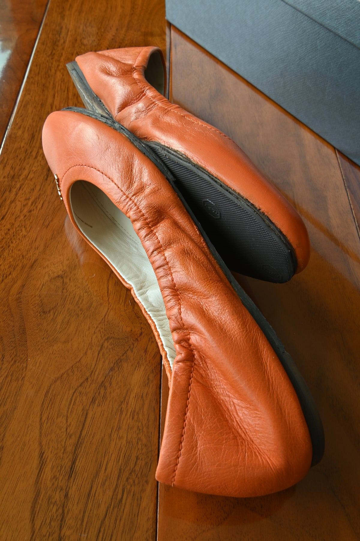 Prada Orange Ballerina Flats side two