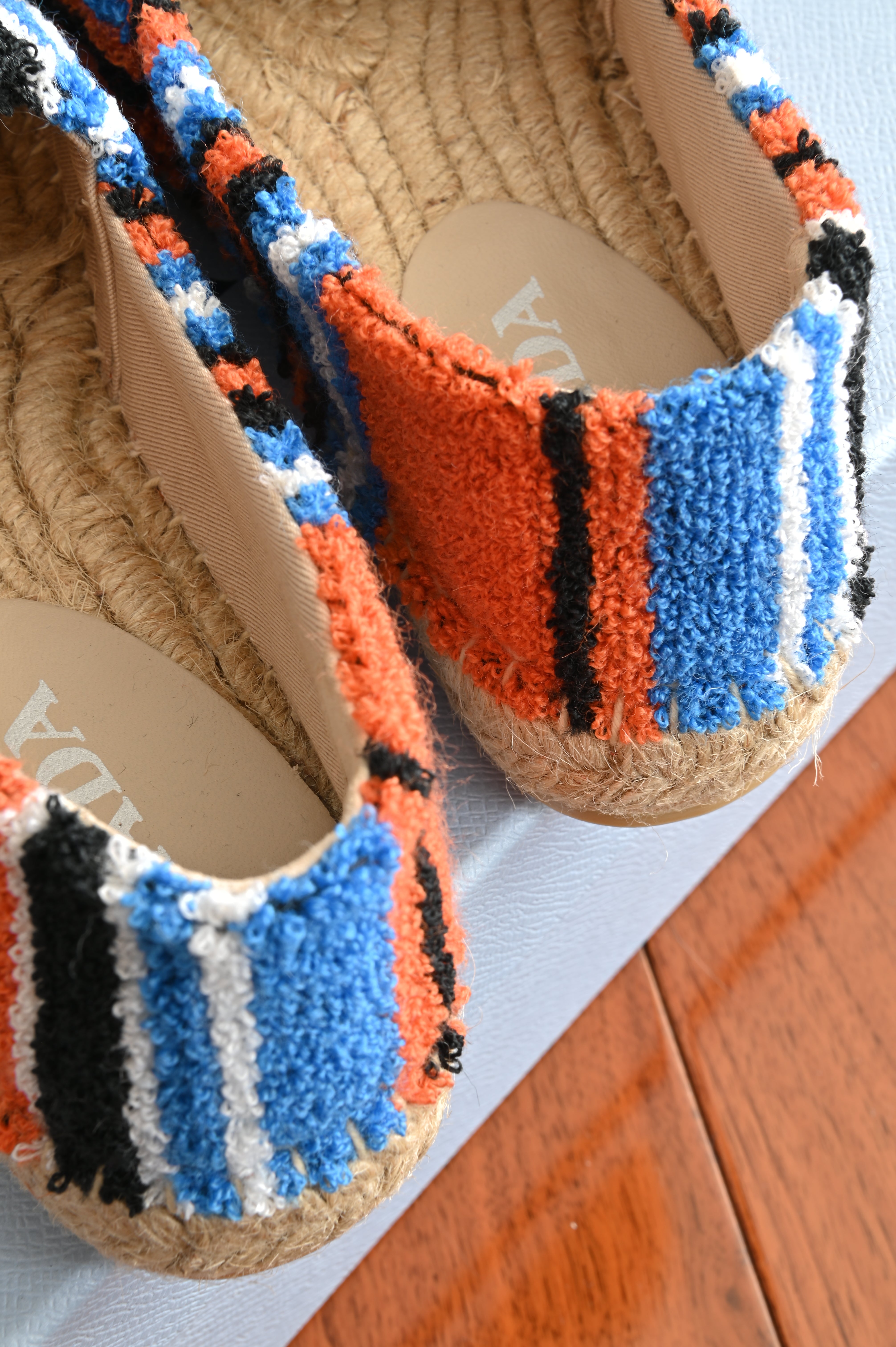 Prada Striped Terry Espadrille Loafers back