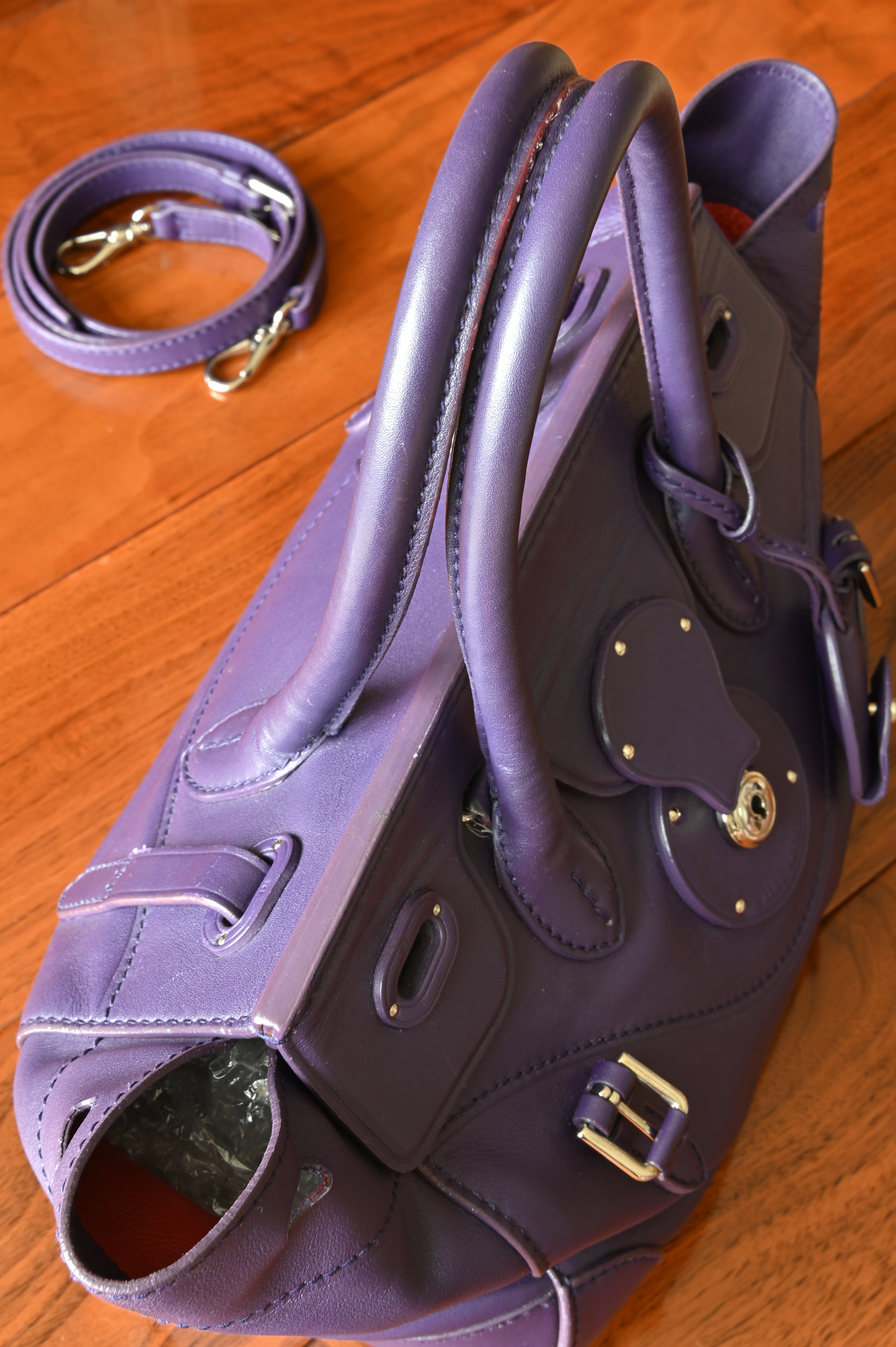 Ralph Lauren Purple Ricky Bag handle
