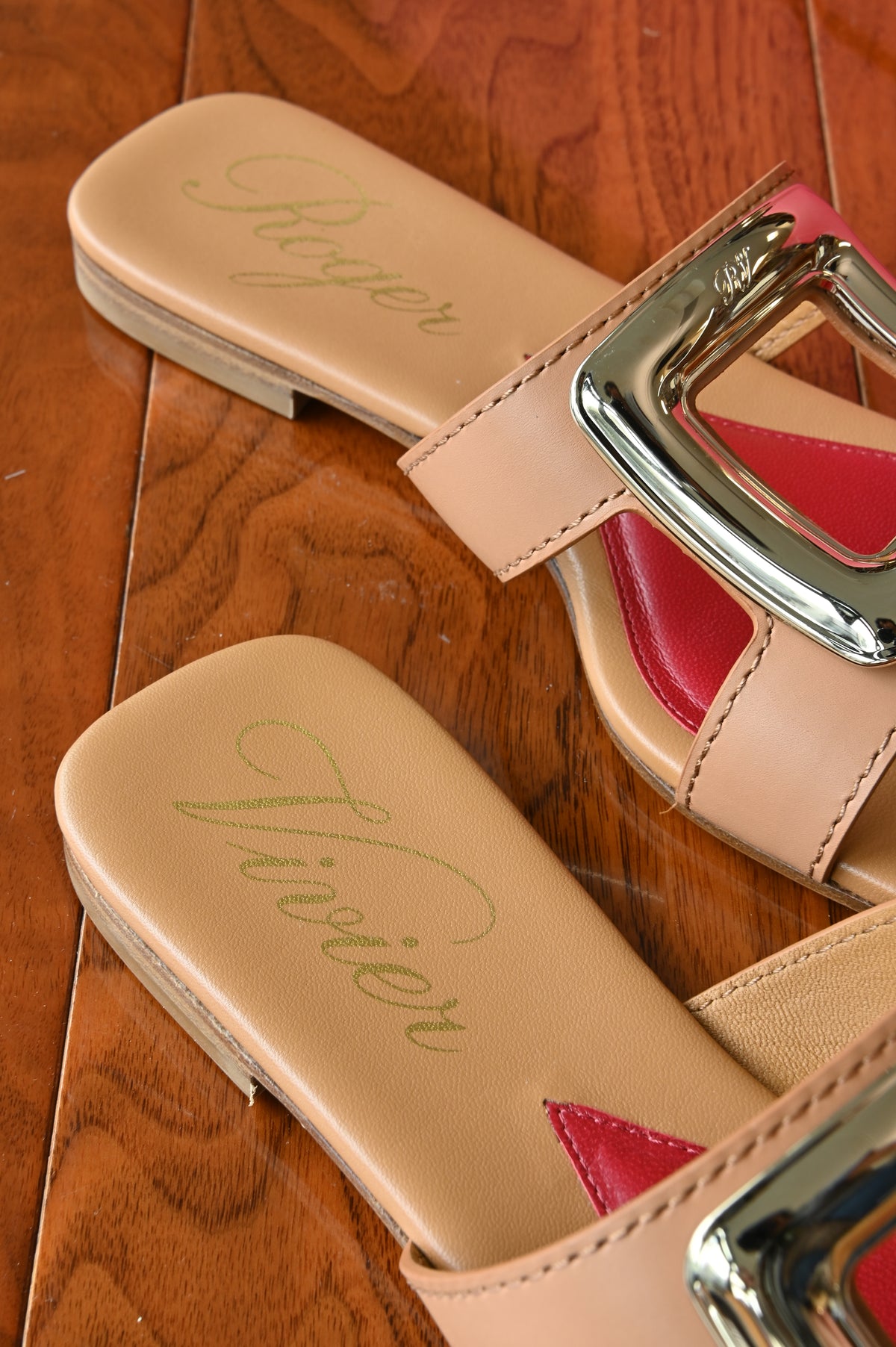 Roger Vivier Heart Brown Flat Sandals back