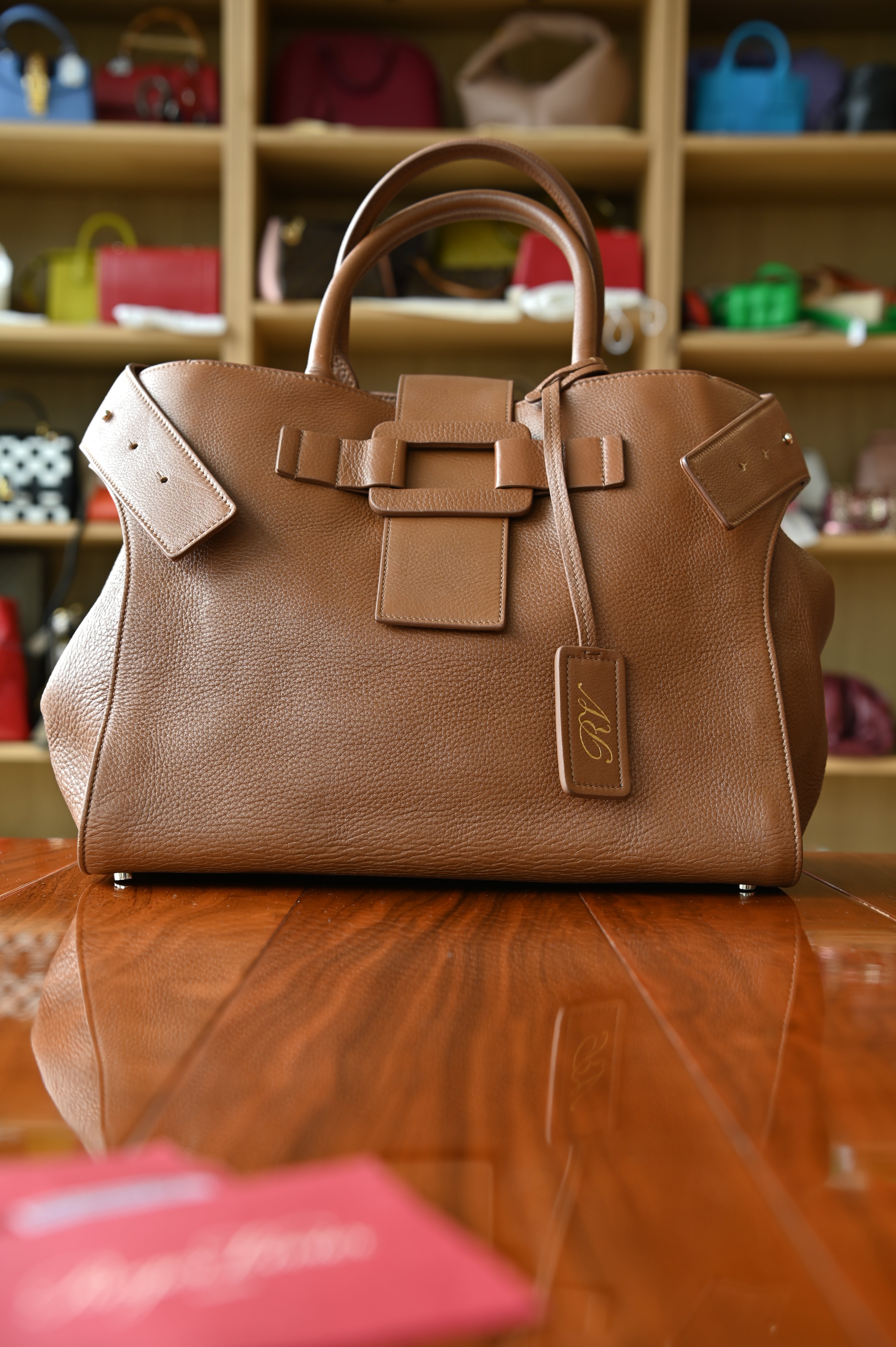 Roger Vivier Pilgrim De Jour Camel Tote Bag