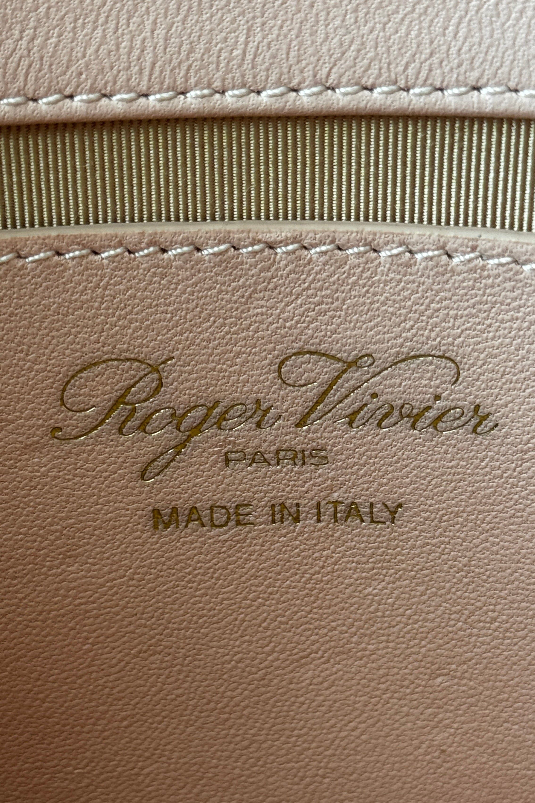 Roger Vivier Pink Miss Vivier Strass Buckle Shoulder Bag engrave