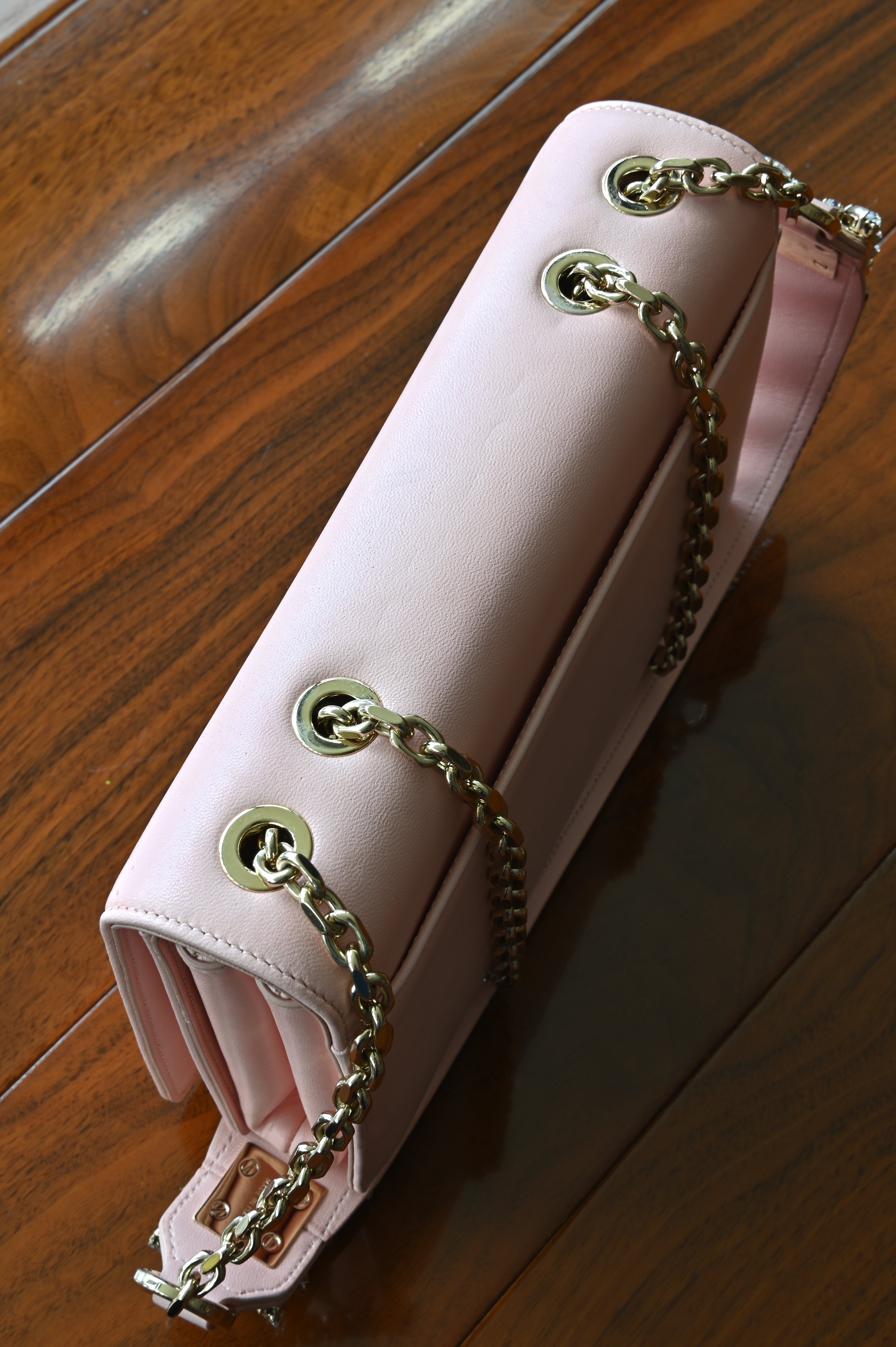 Roger Vivier Pink Miss Vivier Strass Buckle Shoulder Bag top