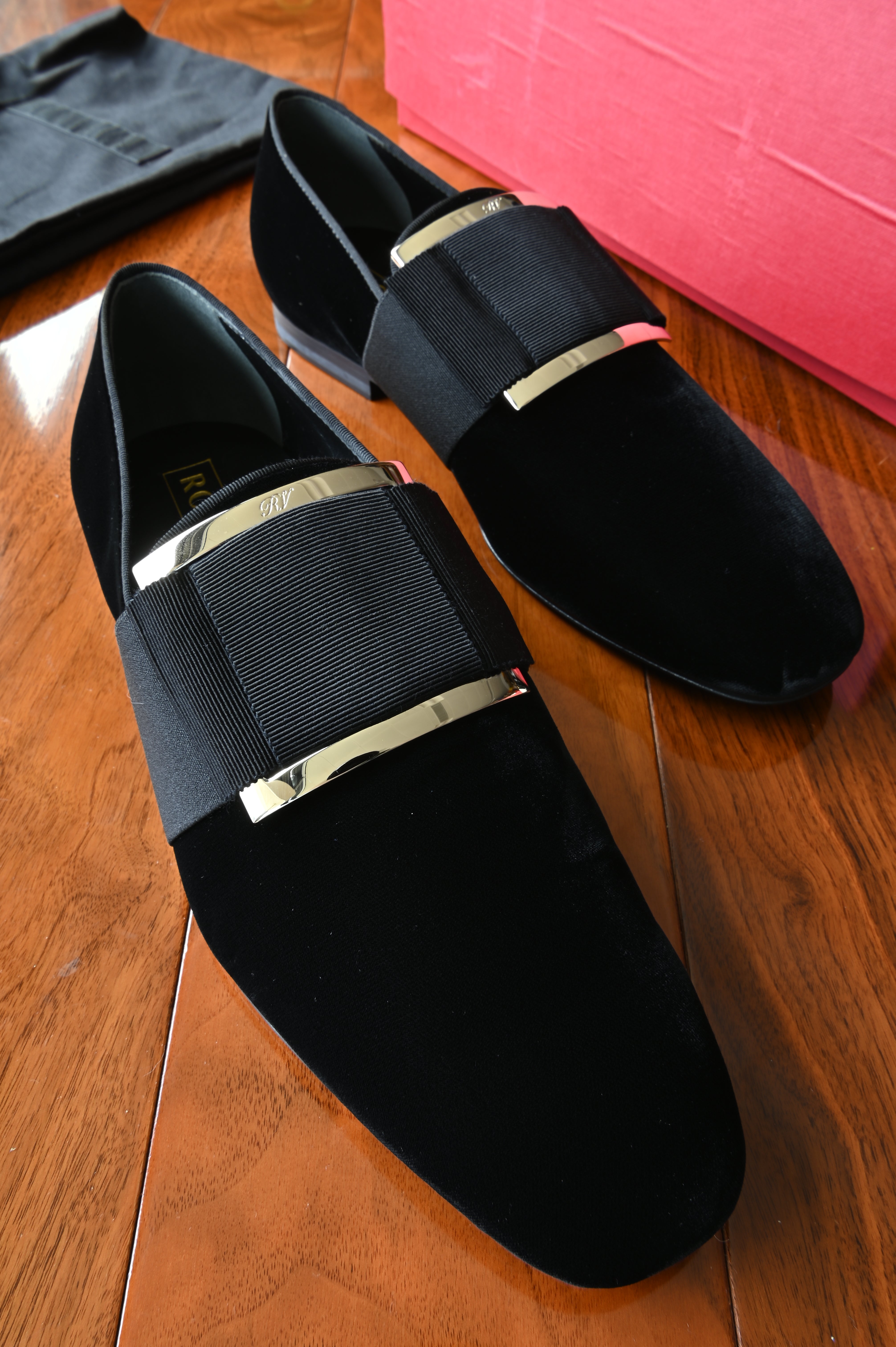 Roger Vivier Tuxedo Man Loafers in Black Velvet