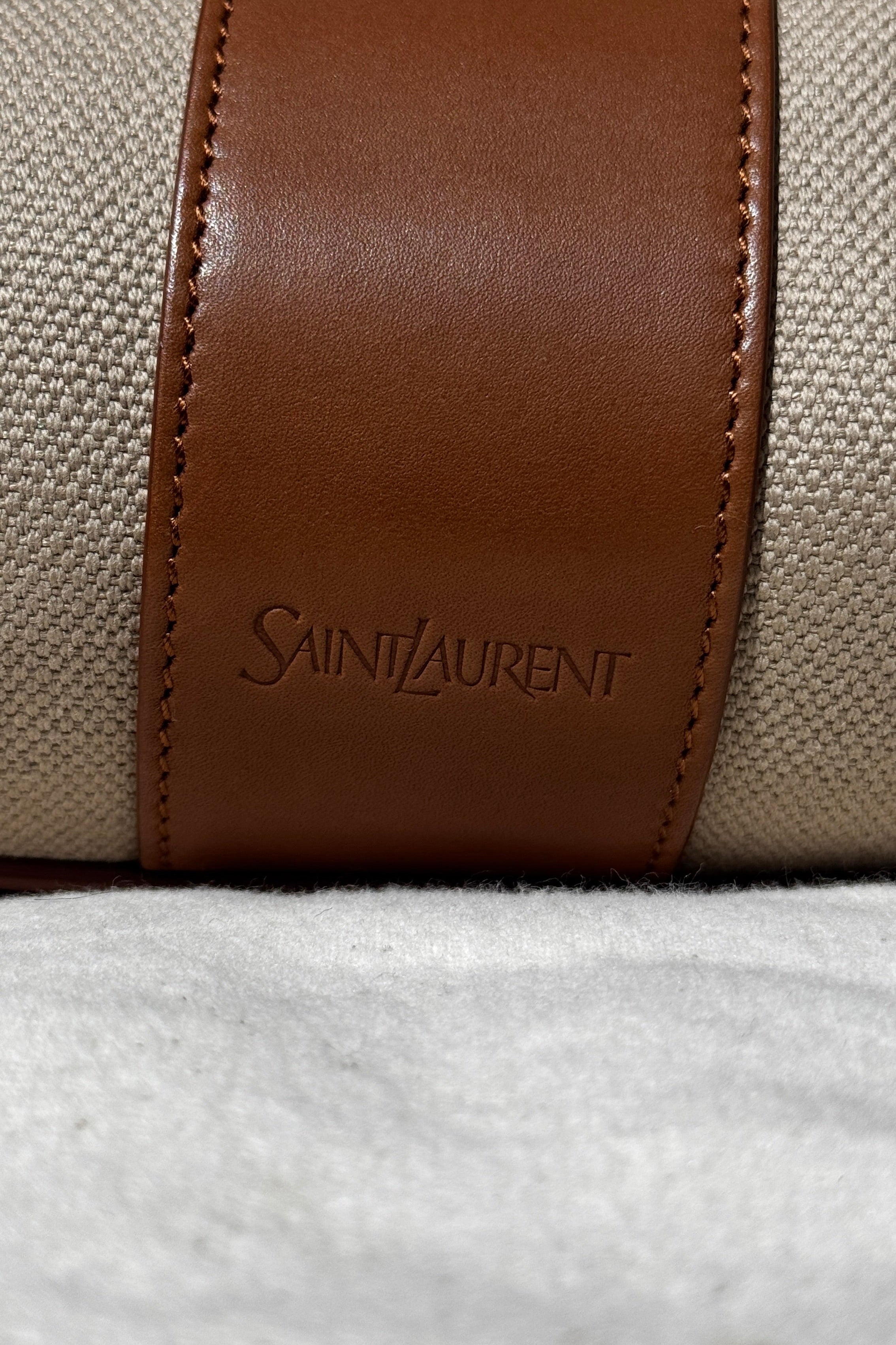 Saint Laurent Beige Y Cabas Bag logo