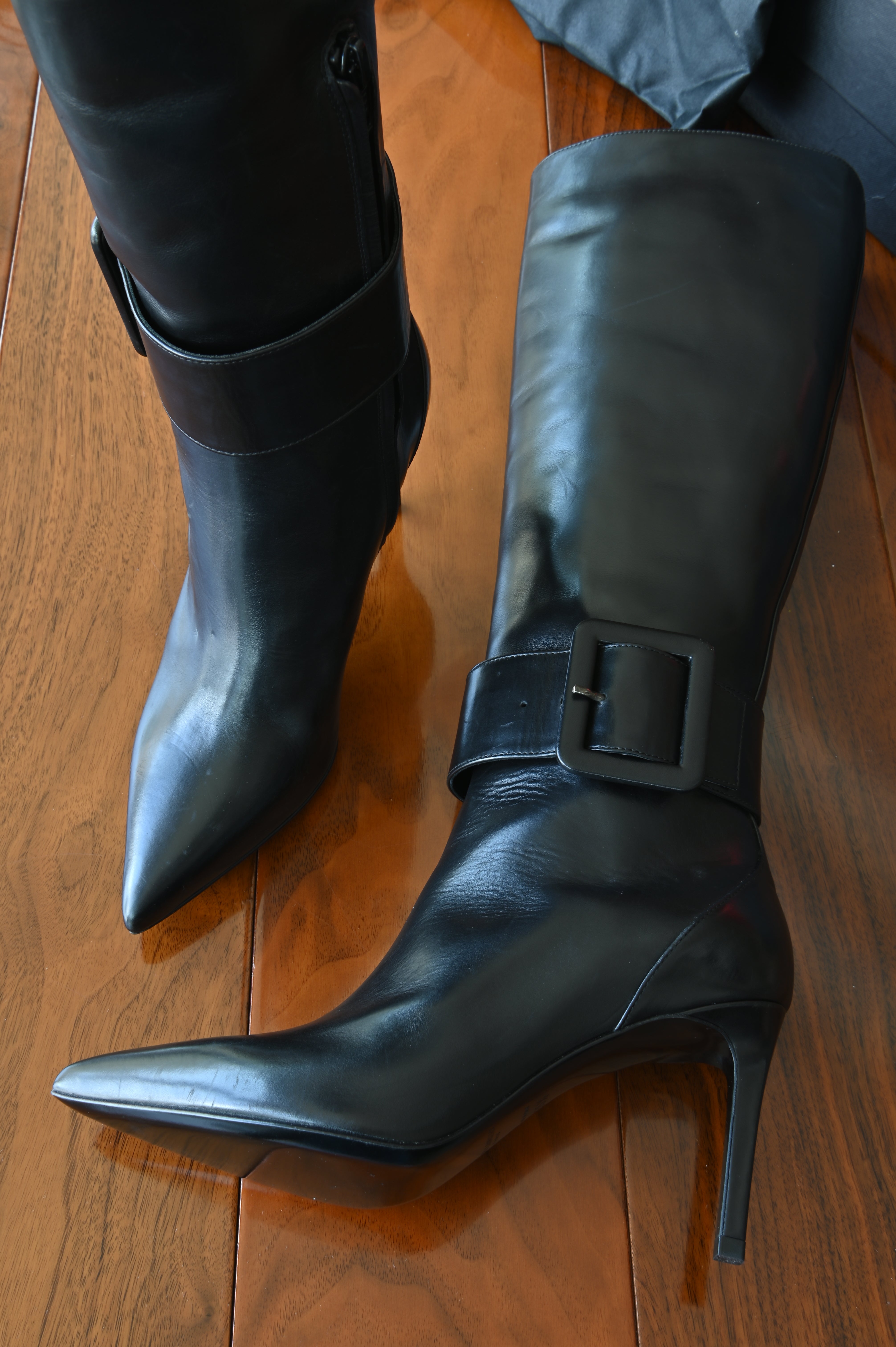 Saint Laurent Black Lamb Long Boots