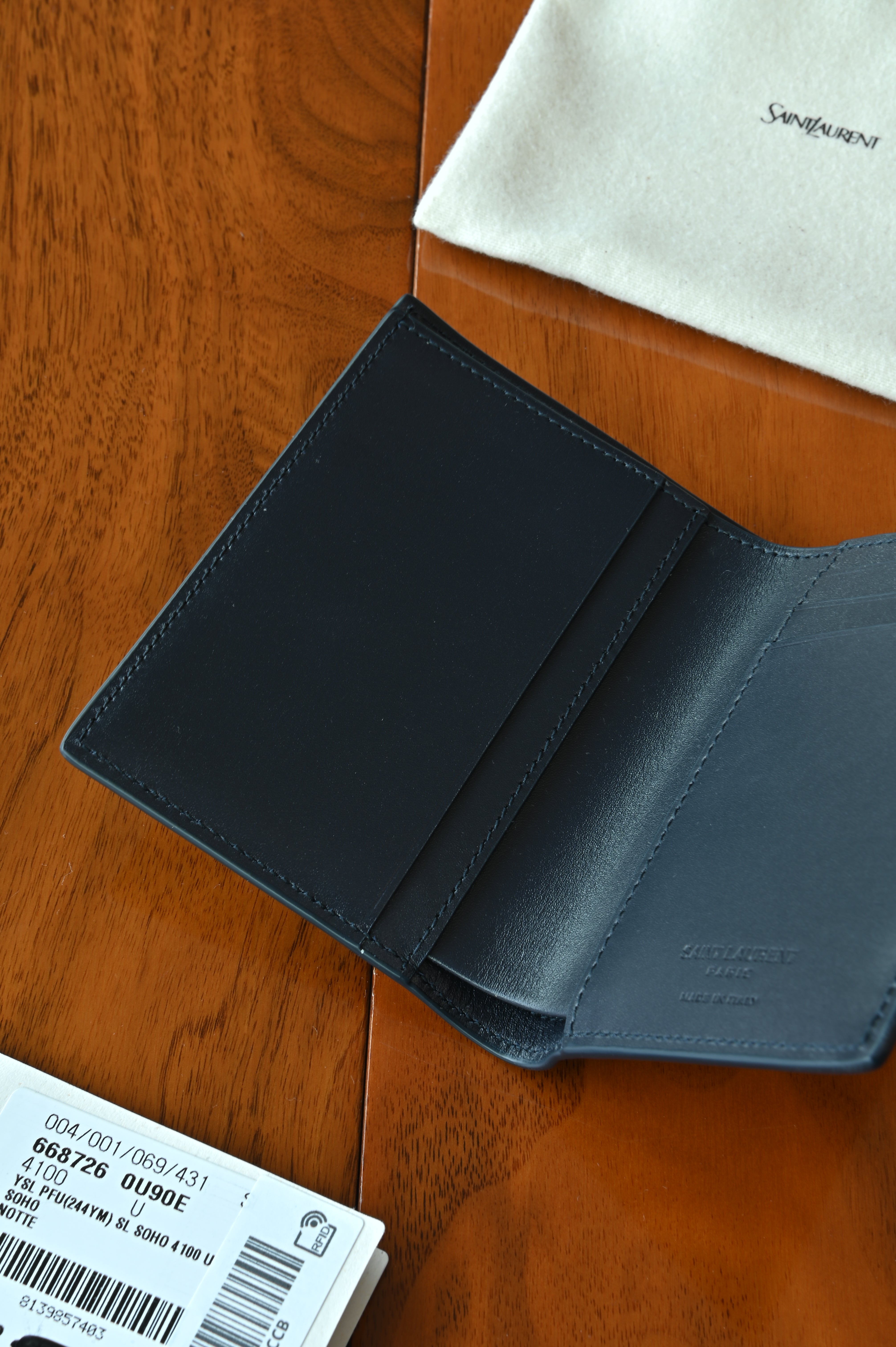 Saint Laurent Black PFU Wallet open