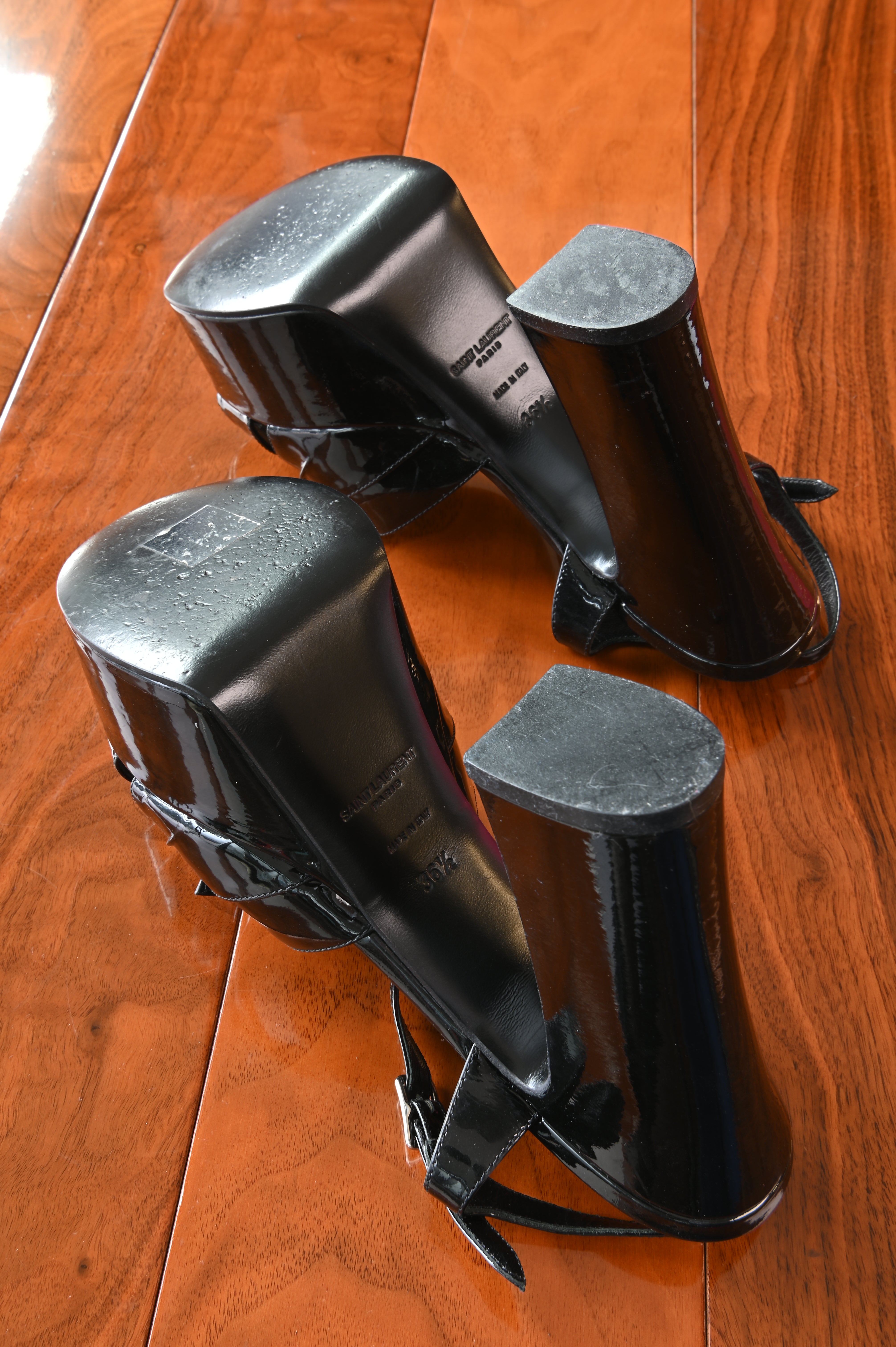 Saint Laurent Black Tribute Heels bottom