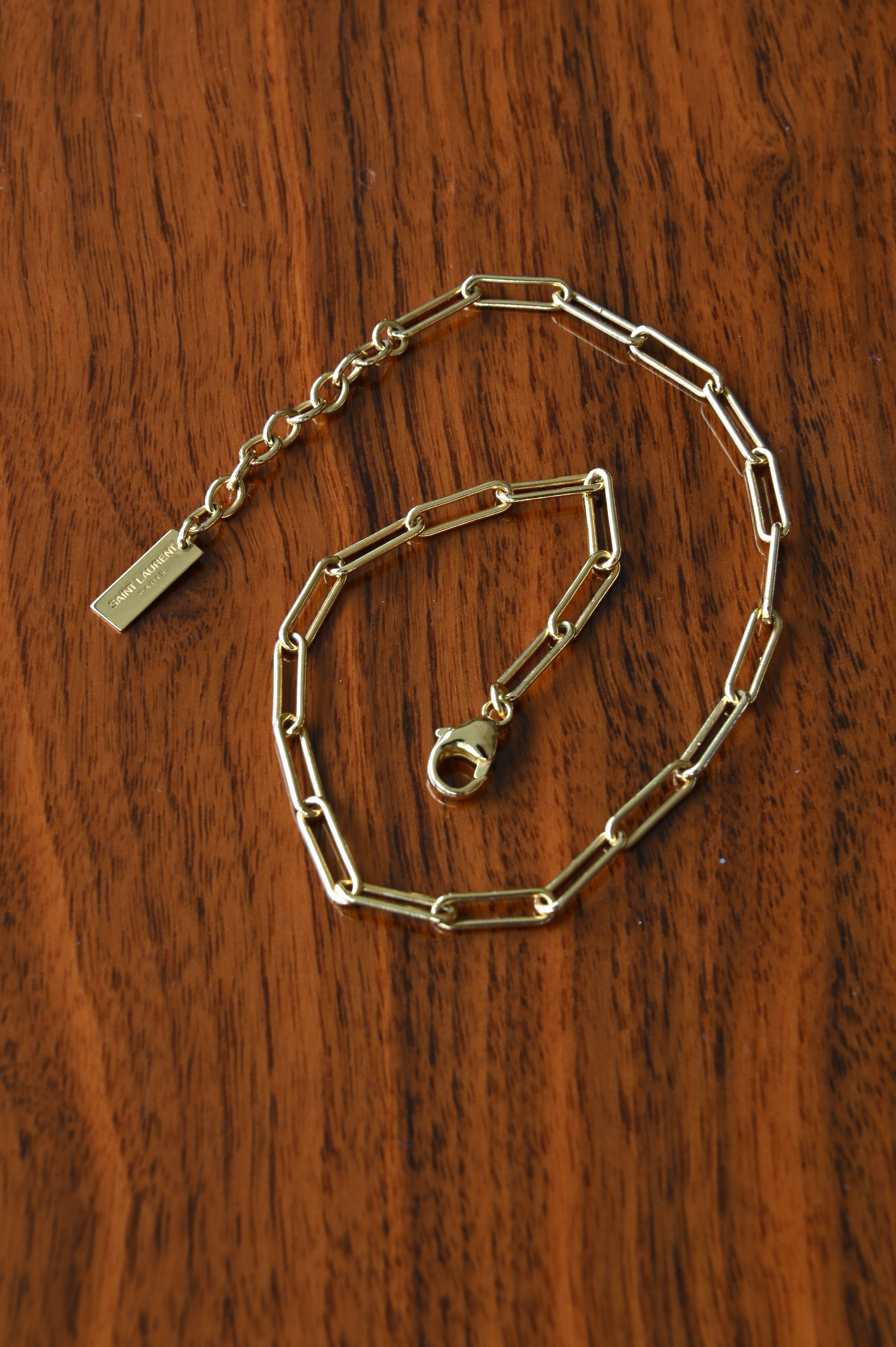 Saint Laurent Gold Metal Chain Bracelet two