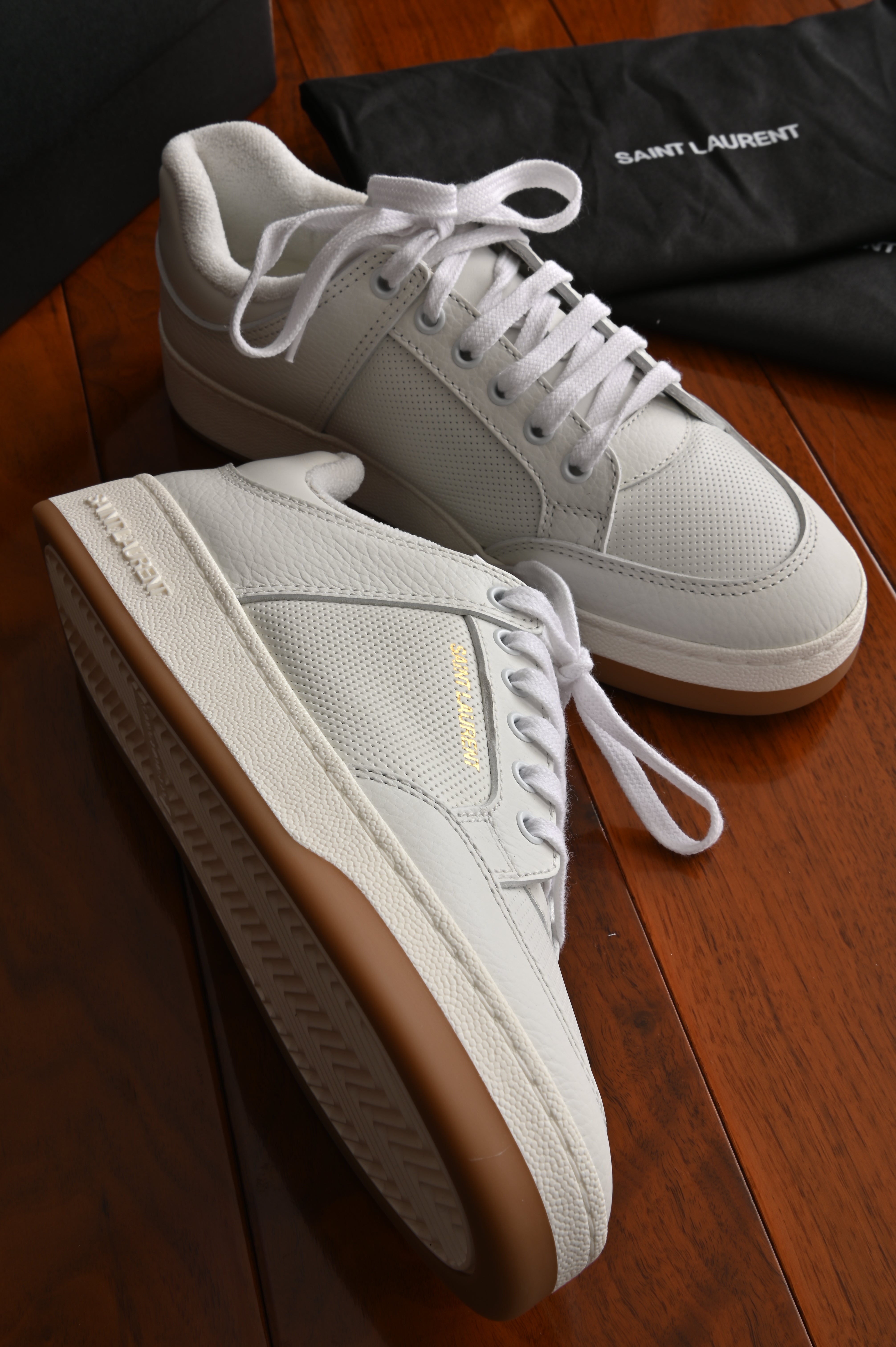 Saint Laurent SL/61 Perforated Leather Sneakers front