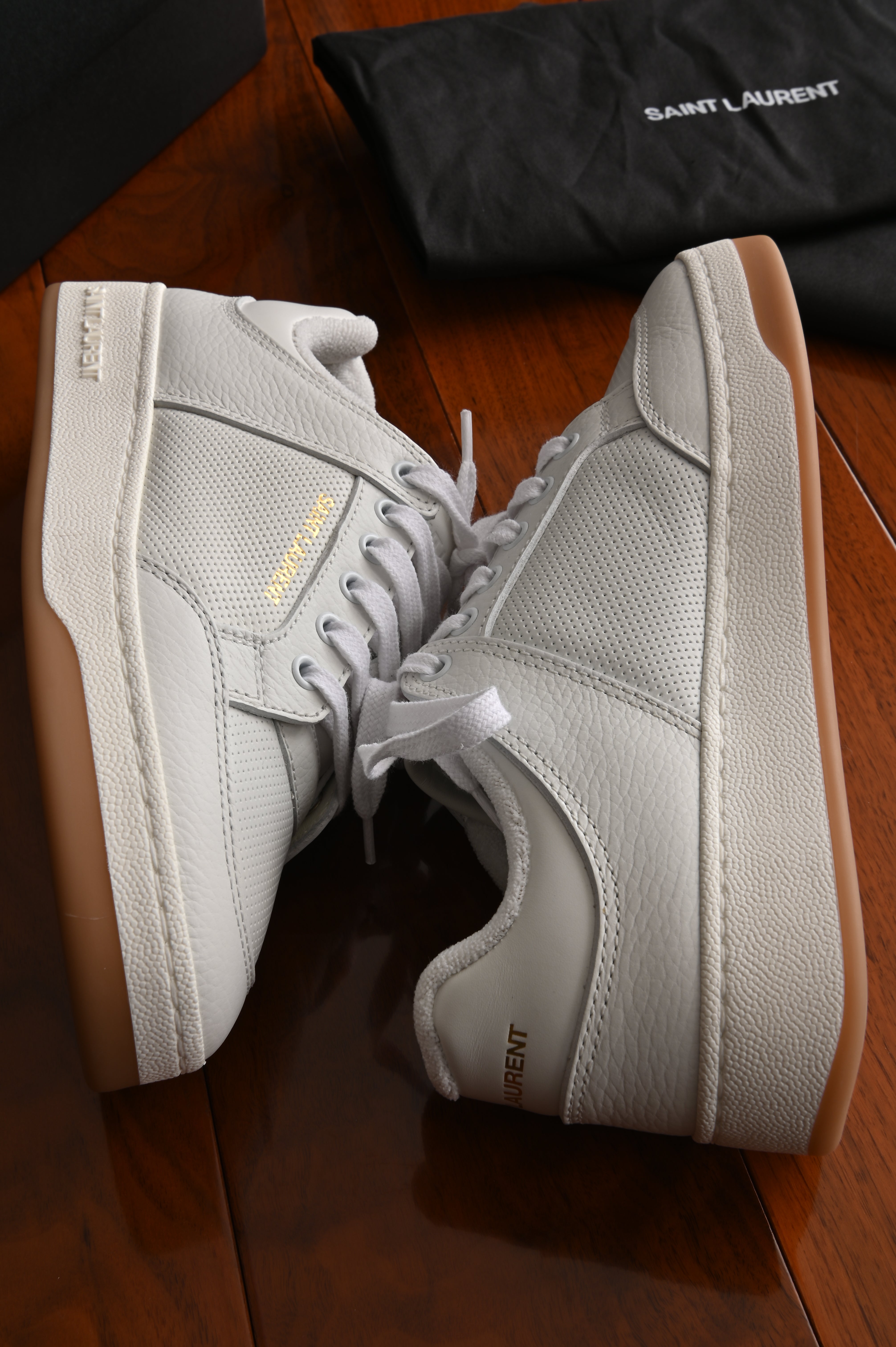 Saint Laurent SL/61 Perforated Leather Sneakers side