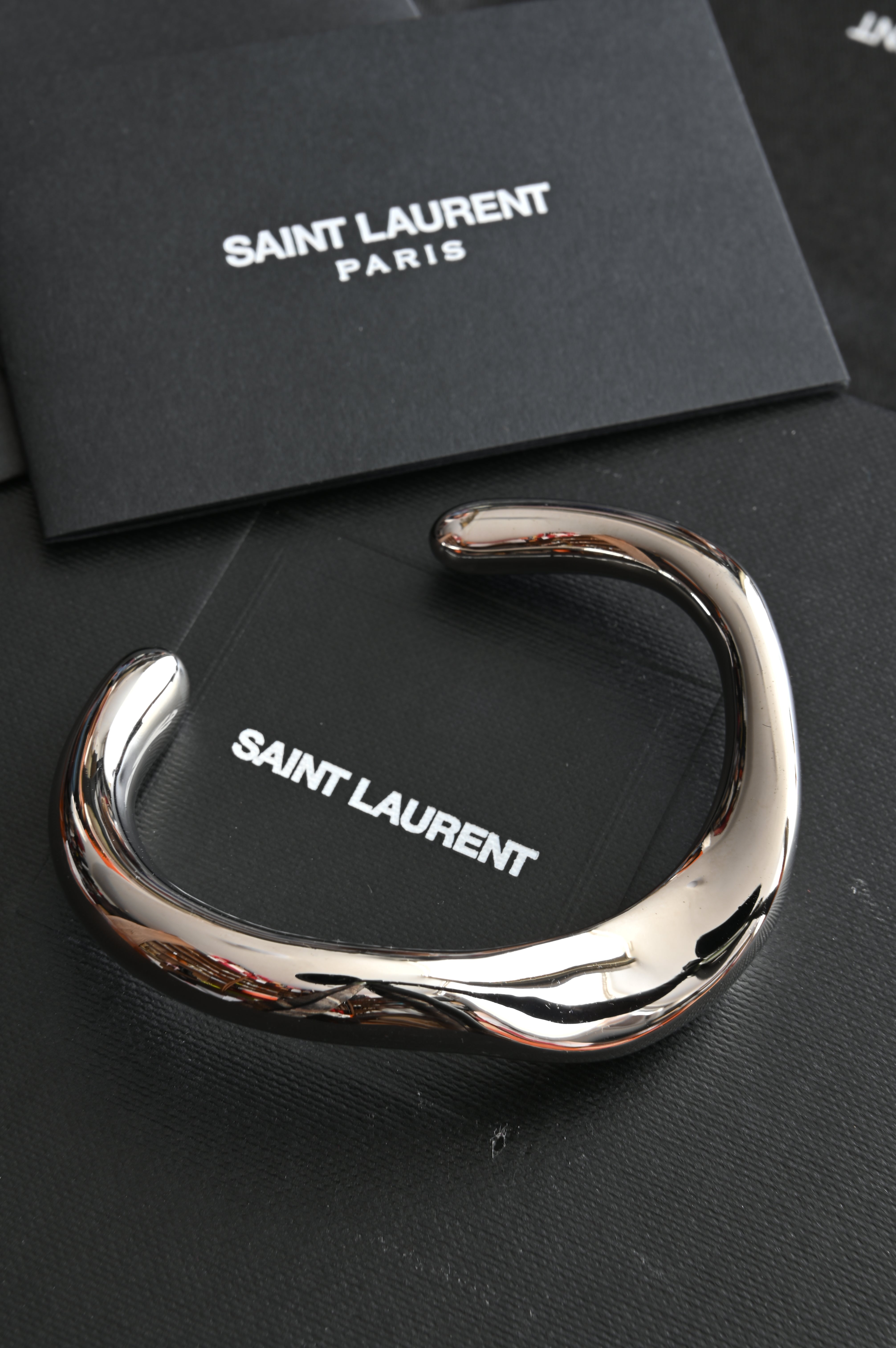 Saint Laurent Silver Bracelet front
