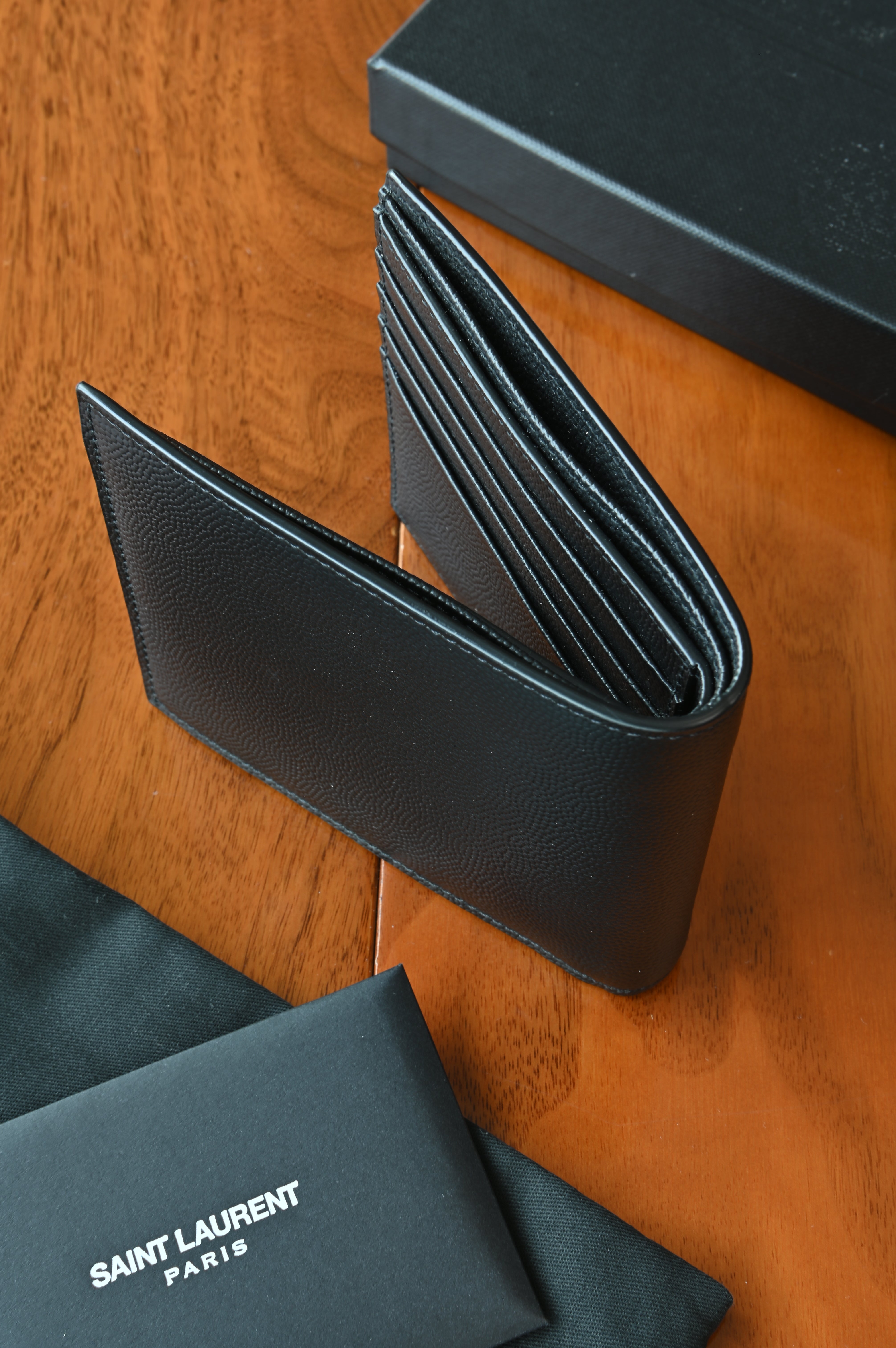 Saint Laurent YSL Black Wallet side