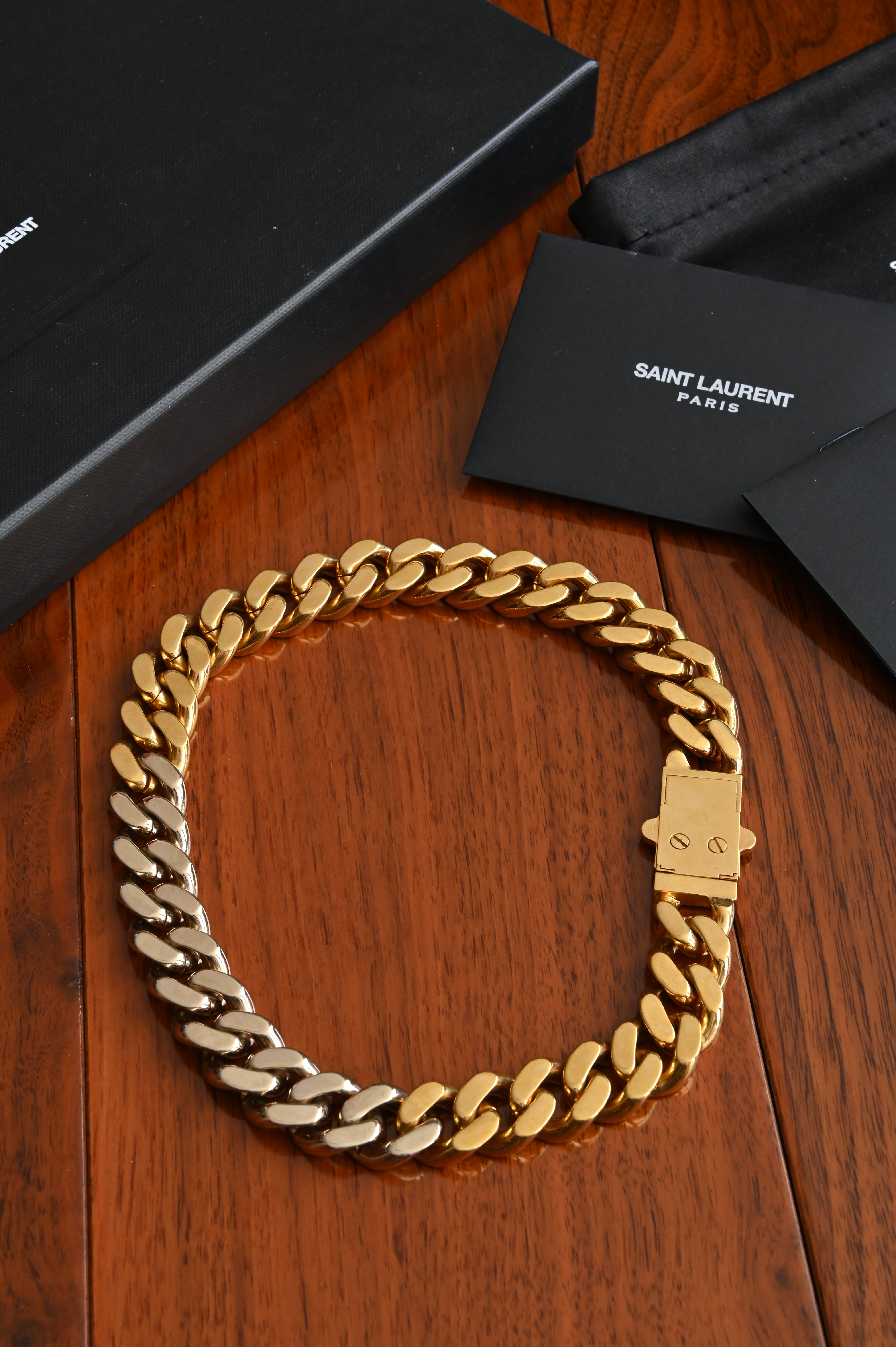 Saint Laurent two tone Chain Choker angle two