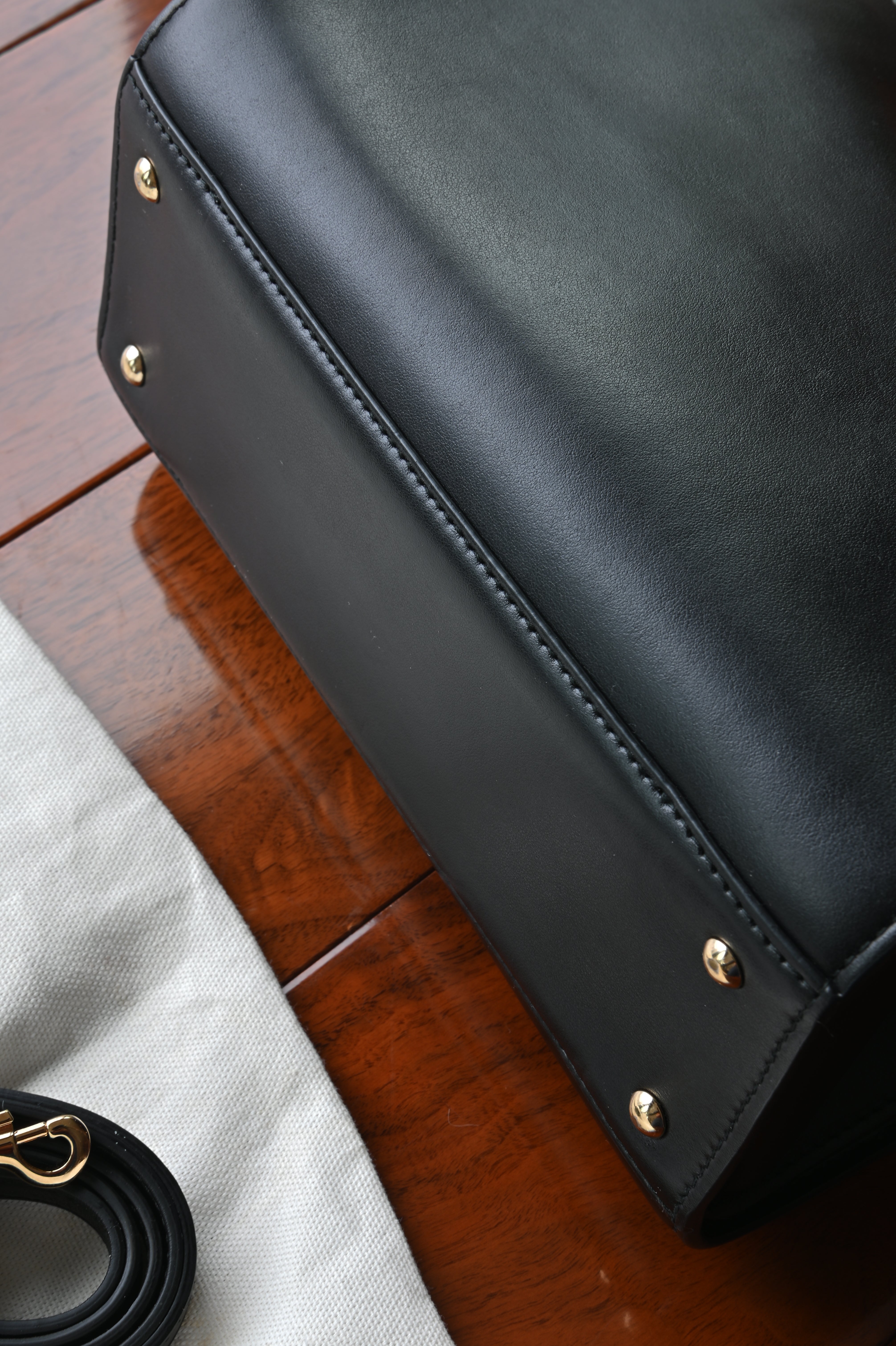 Salvatore Ferragamo Black Tote Bag bottom