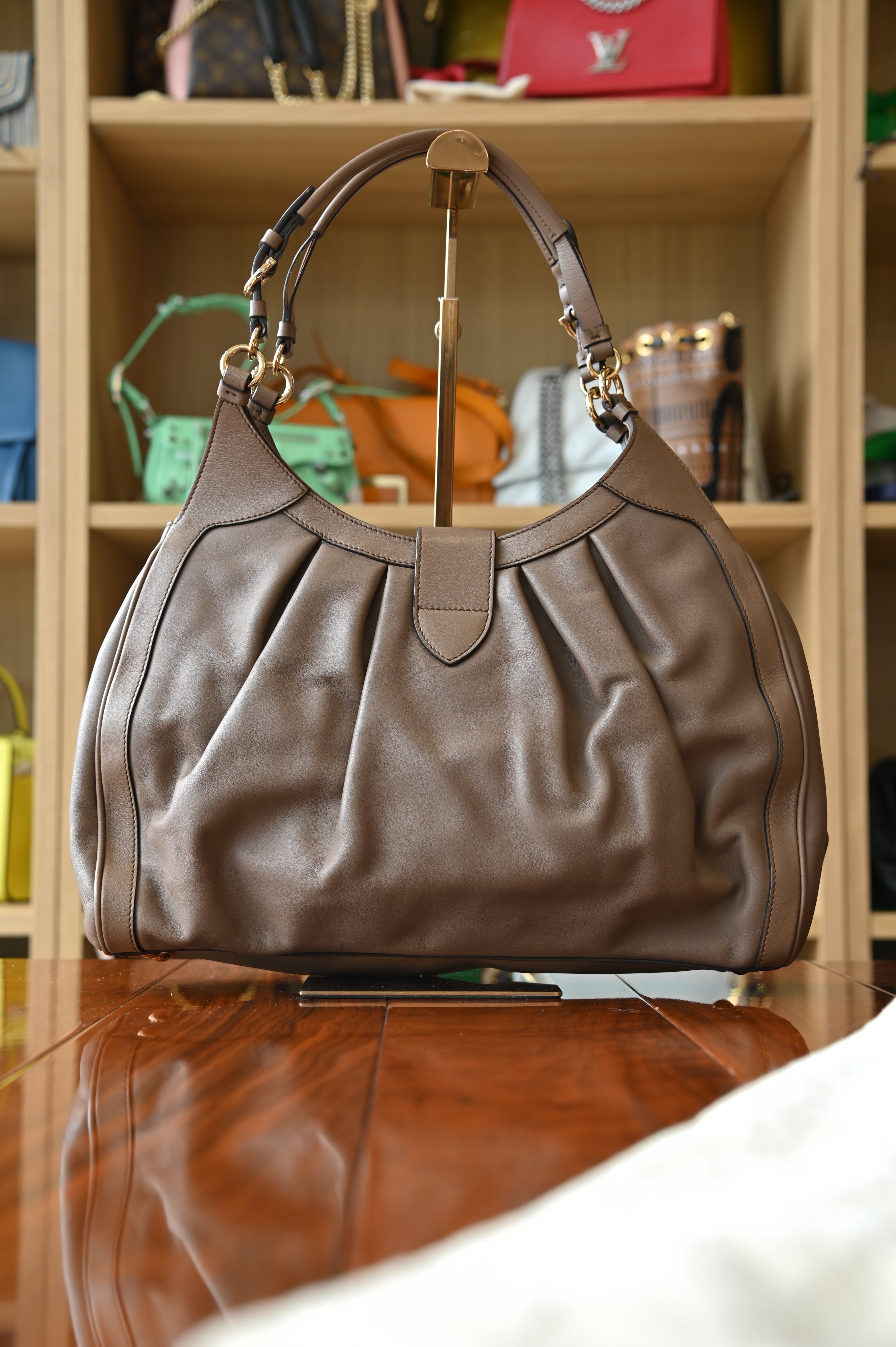 Salvatore Ferragamo Brown Shoulder Bag back