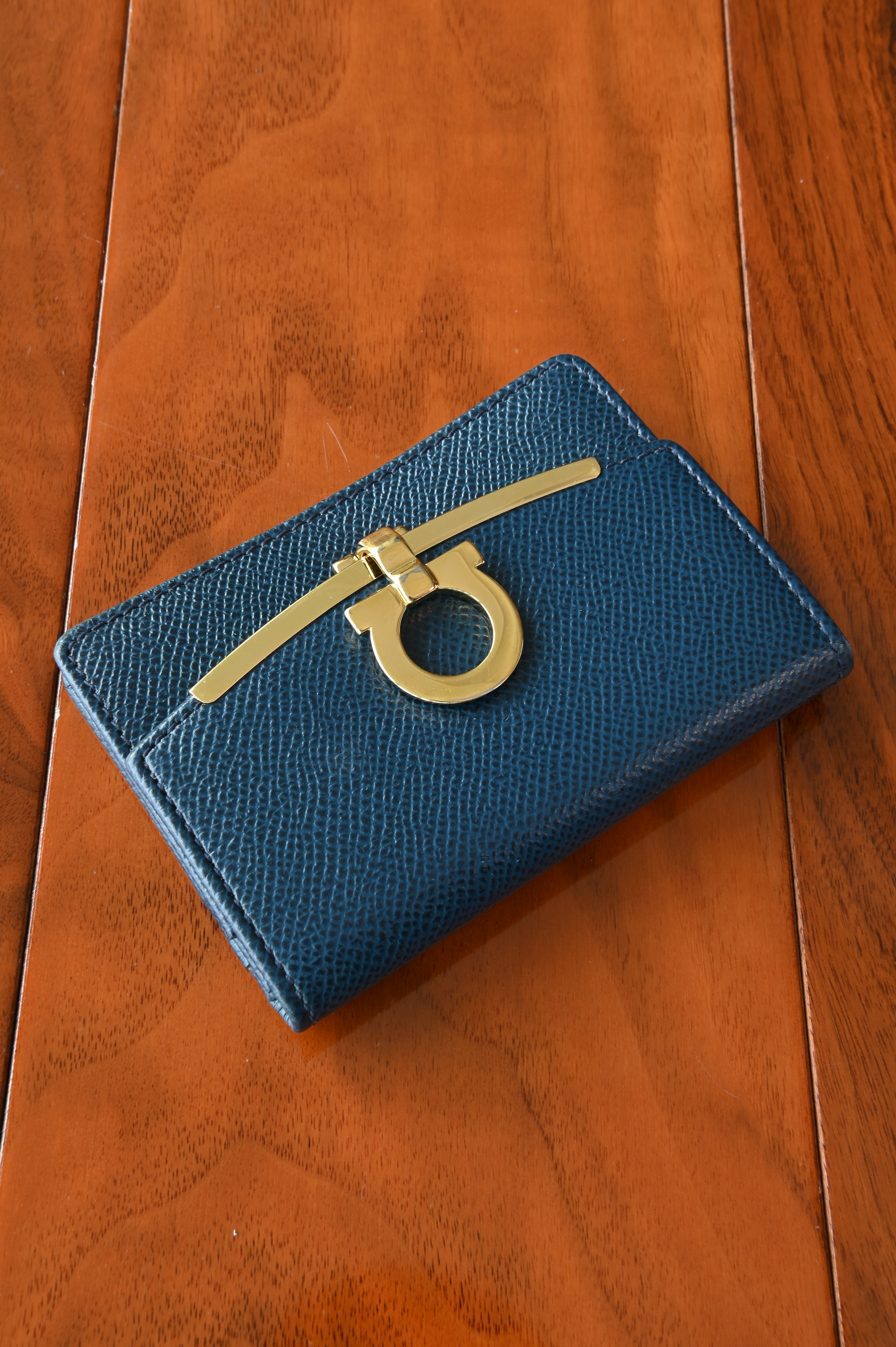 Salvatore Ferragamo Dark Blue Compact Wallet