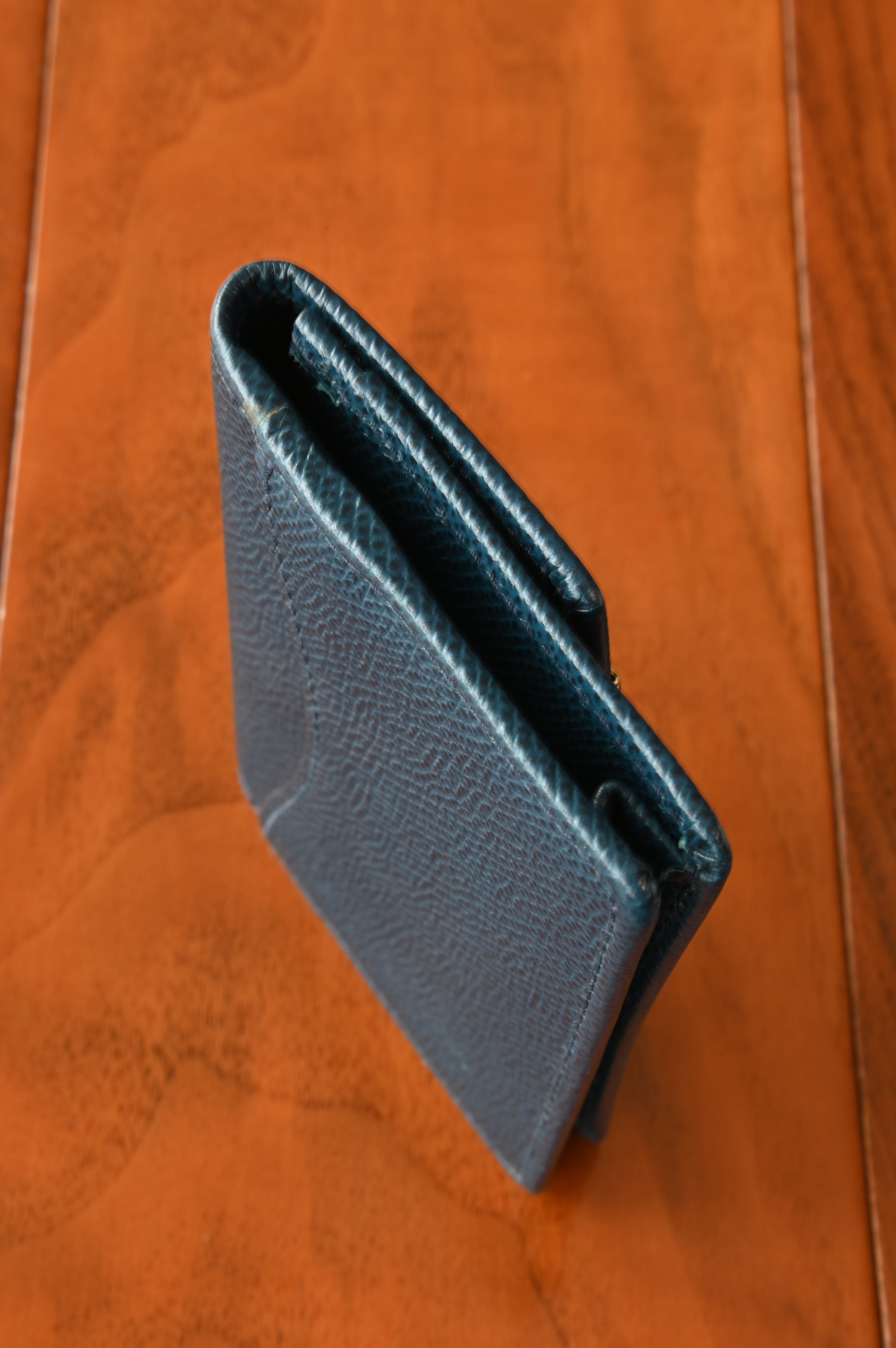 Salvatore Ferragamo Dark Blue Compact Wallet side