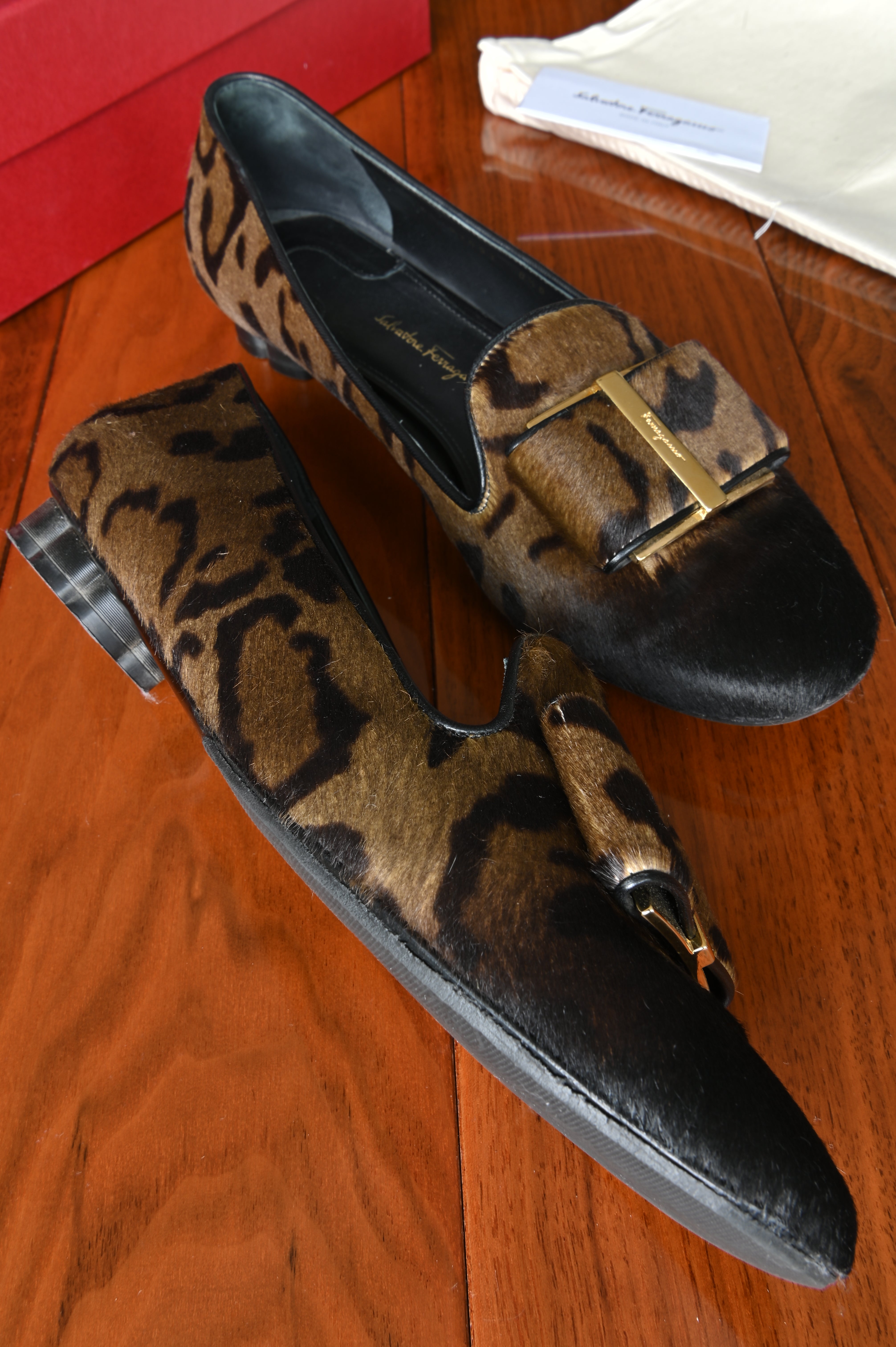 Salvatore Ferragamo Leopard Loafers left