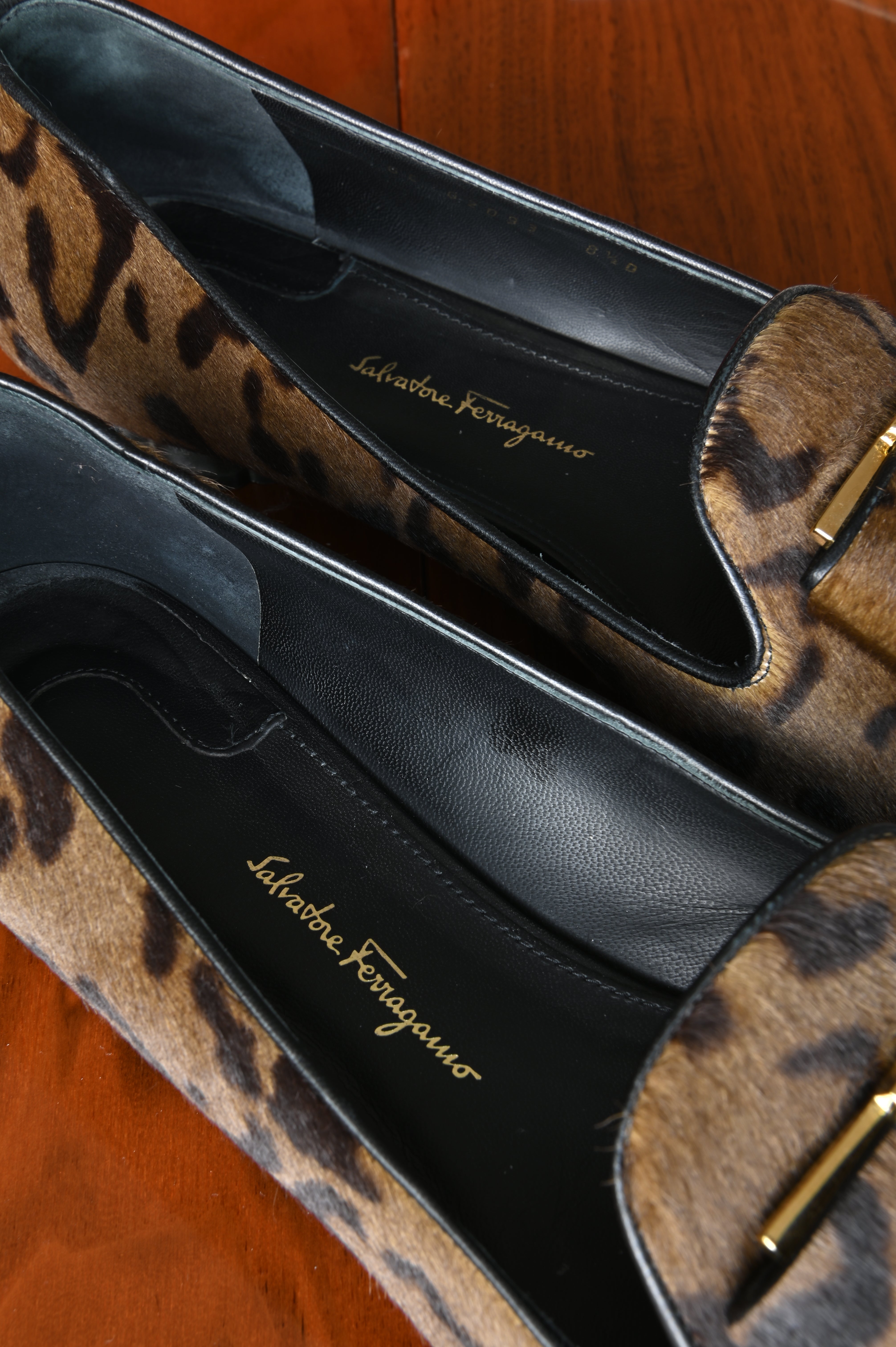 Salvatore Ferragamo Leopard Loafers logo