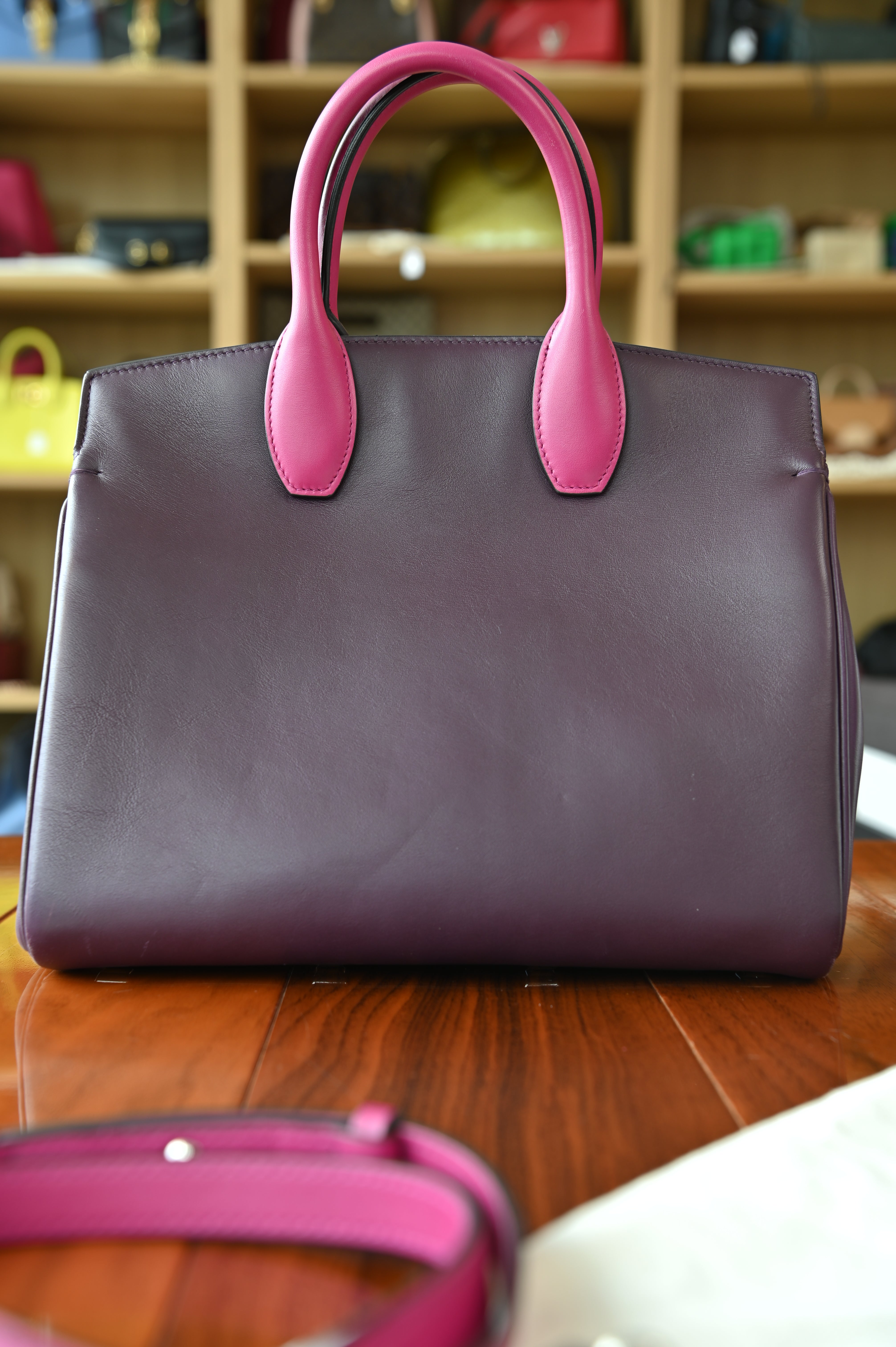 Salvatore Ferragamo Purple Pink Top Handle Bag back