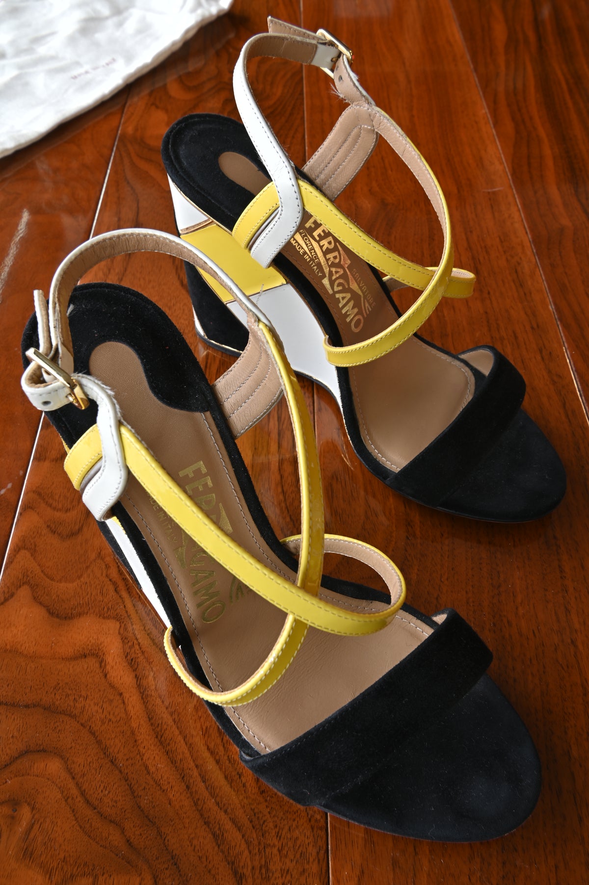 Salvatore Ferragamo TriColor Slingback Sandals