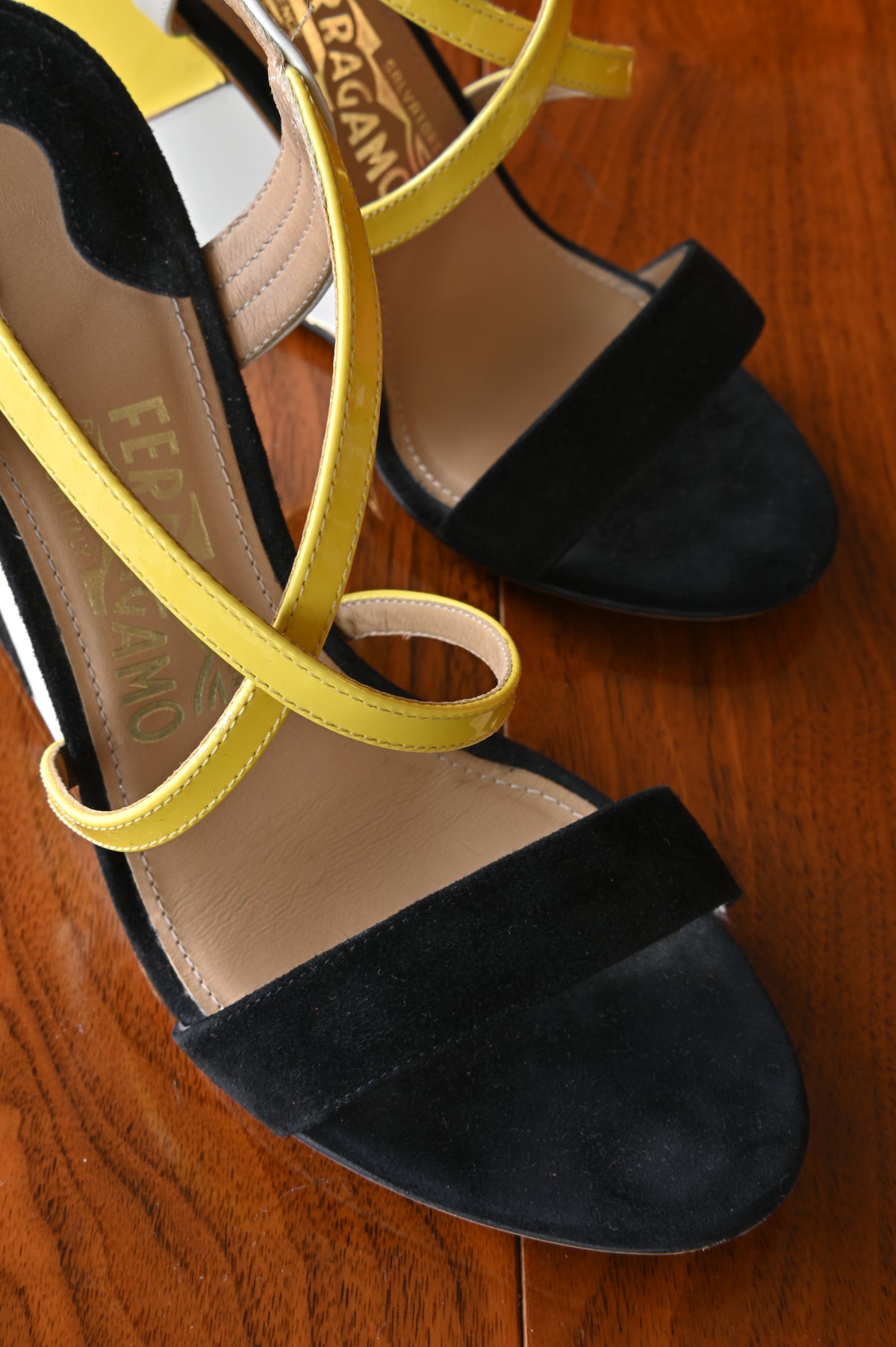 Salvatore Ferragamo TriColor Slingback Sandals front