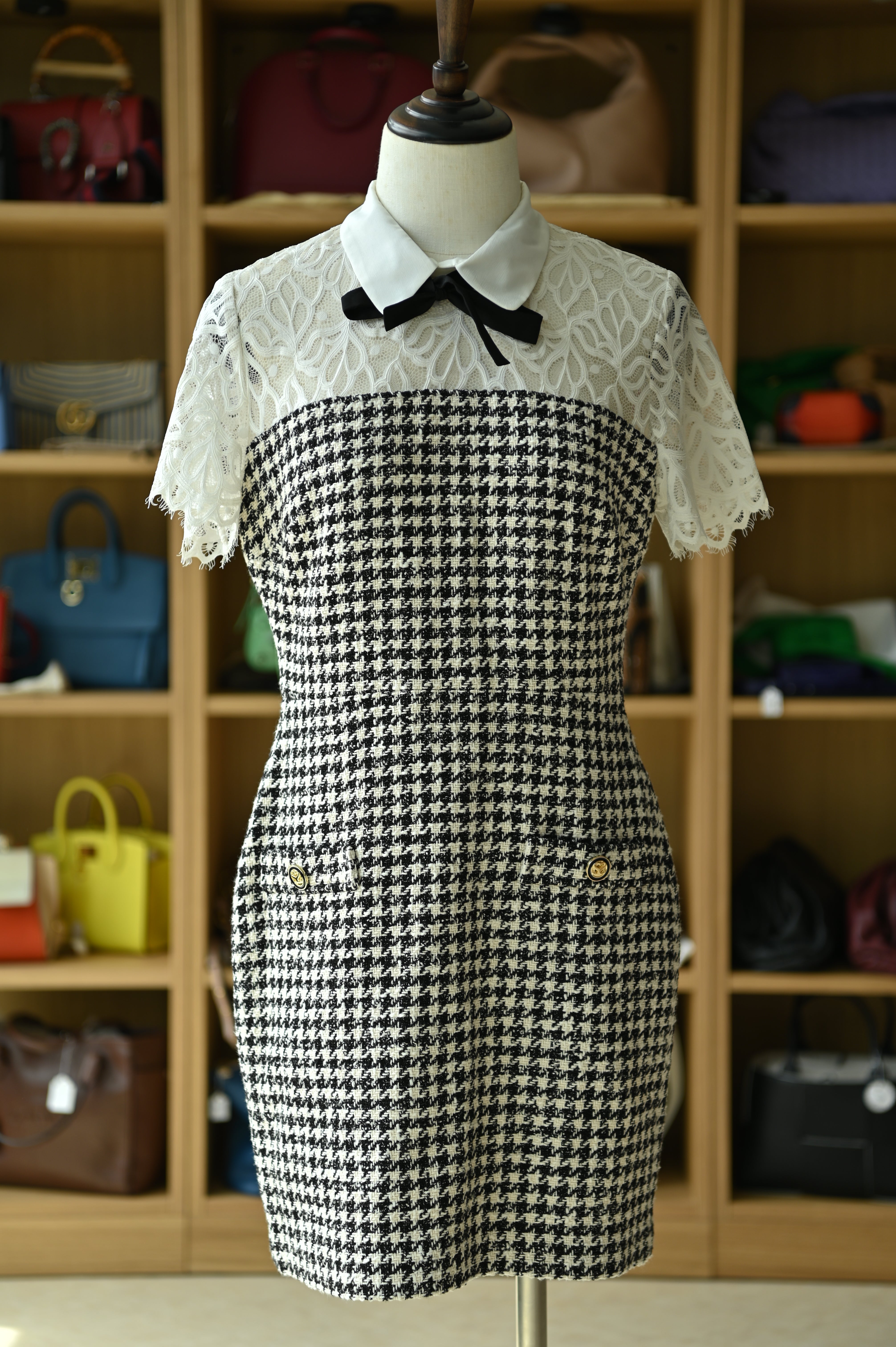 Sandro Rozeana Black White Mini Dress