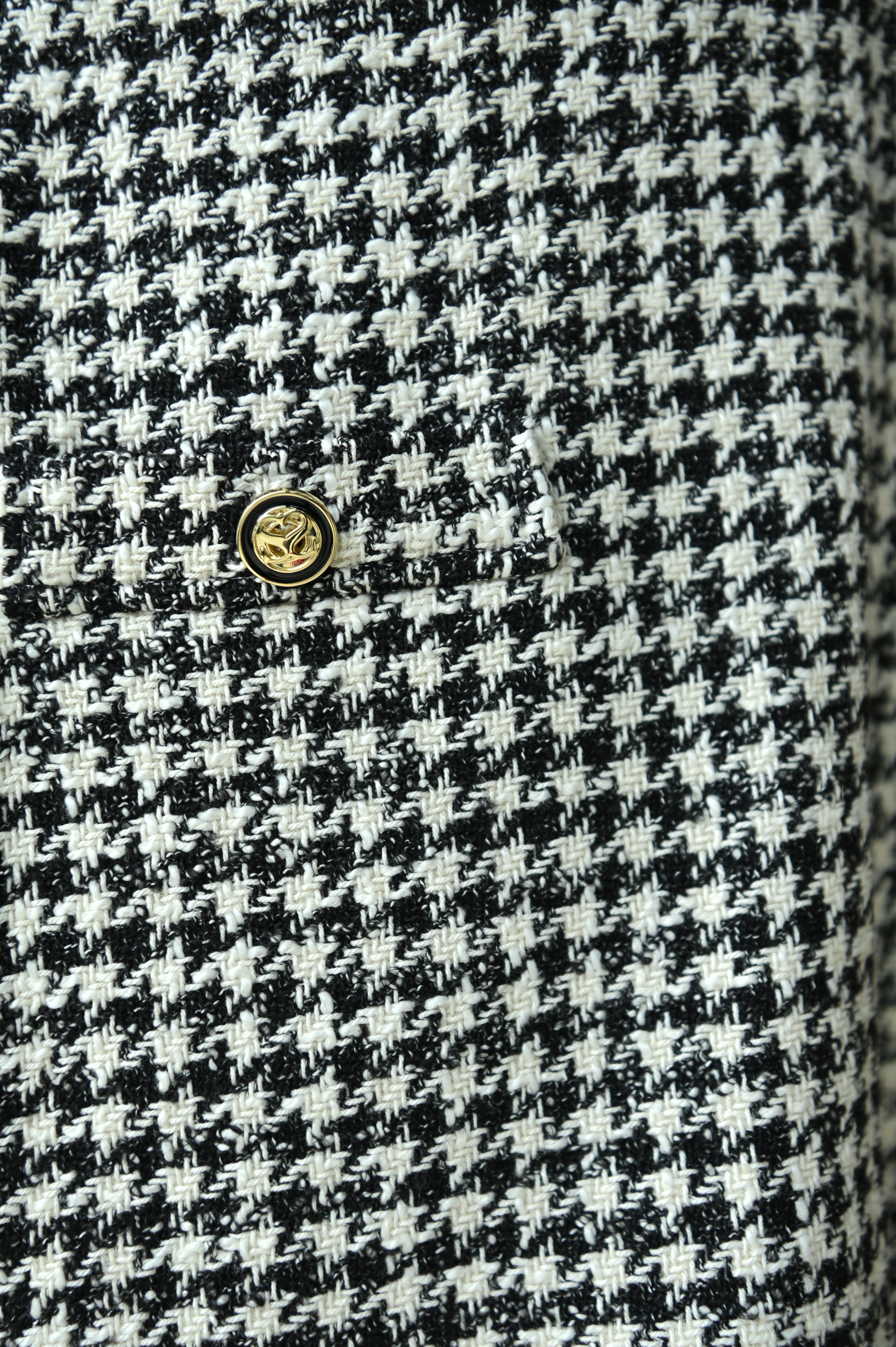 Sandro Rozeana Black White Mini Dress button