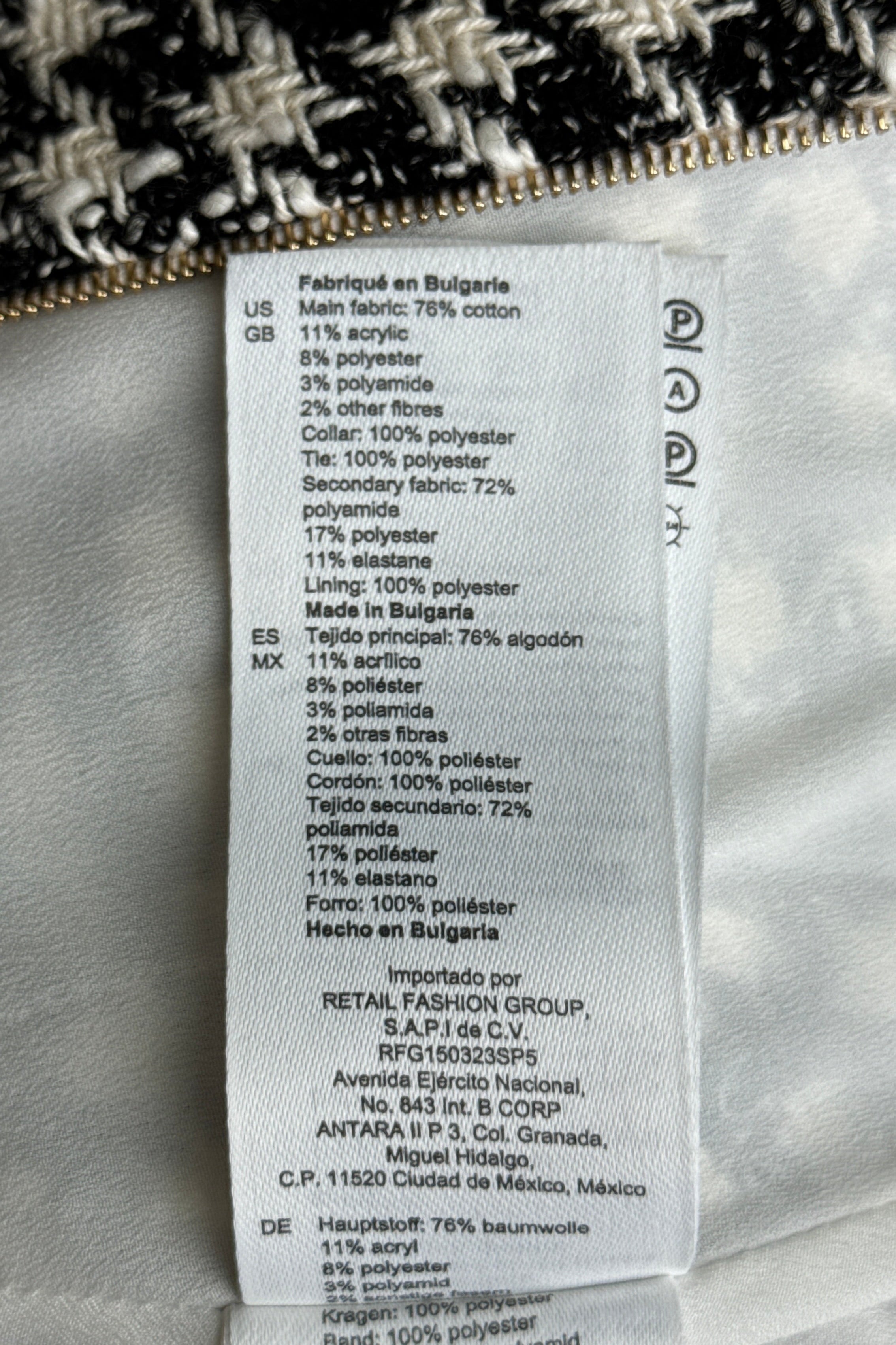 Sandro Rozeana Black White Mini Dress details