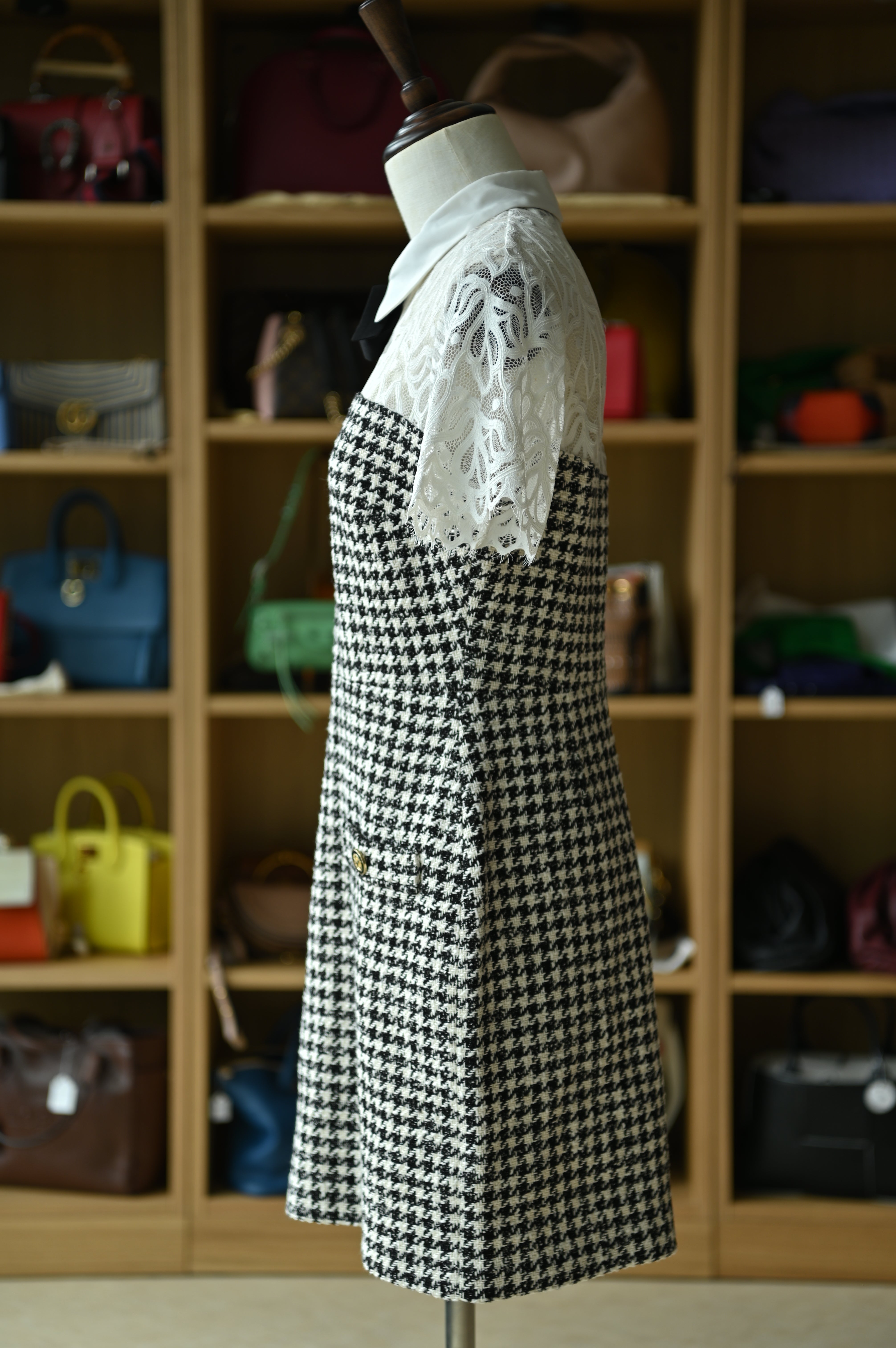 Sandro Rozeana Black White Mini Dress side