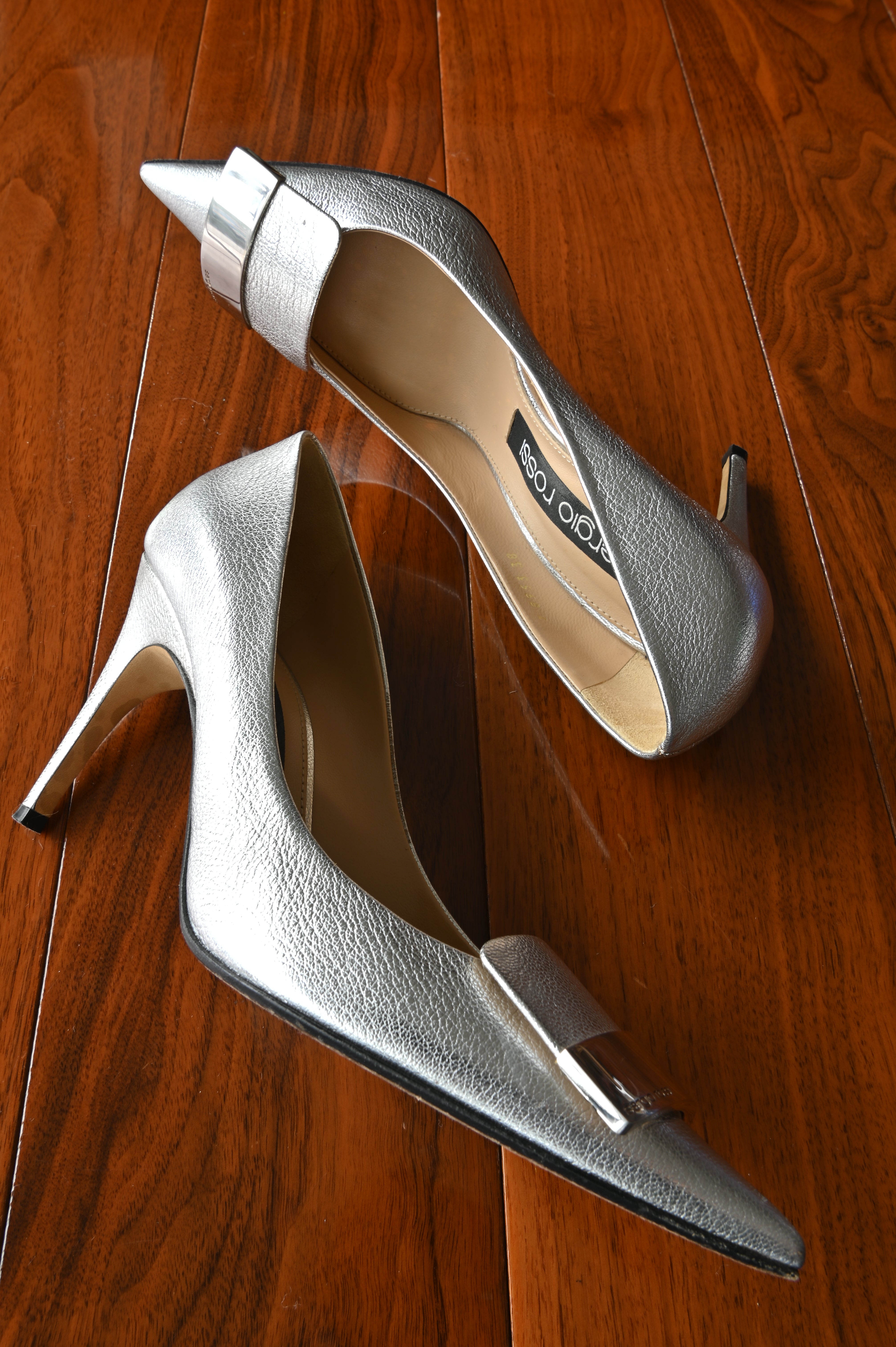 Sergio Rossi Sr1 Metallic Leather Pumps side