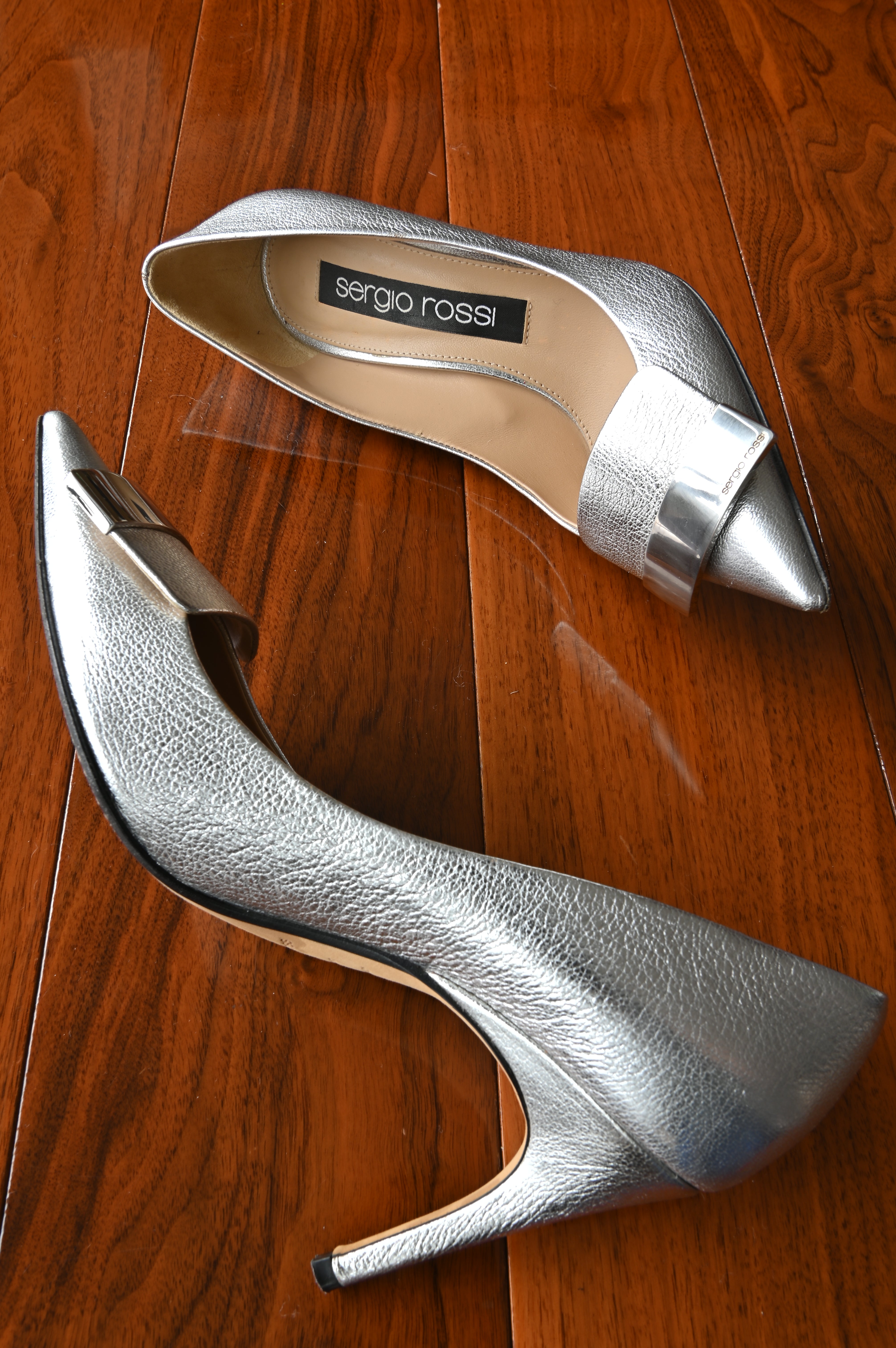 Sergio Rossi Sr1 Metallic Leather Pumps side two