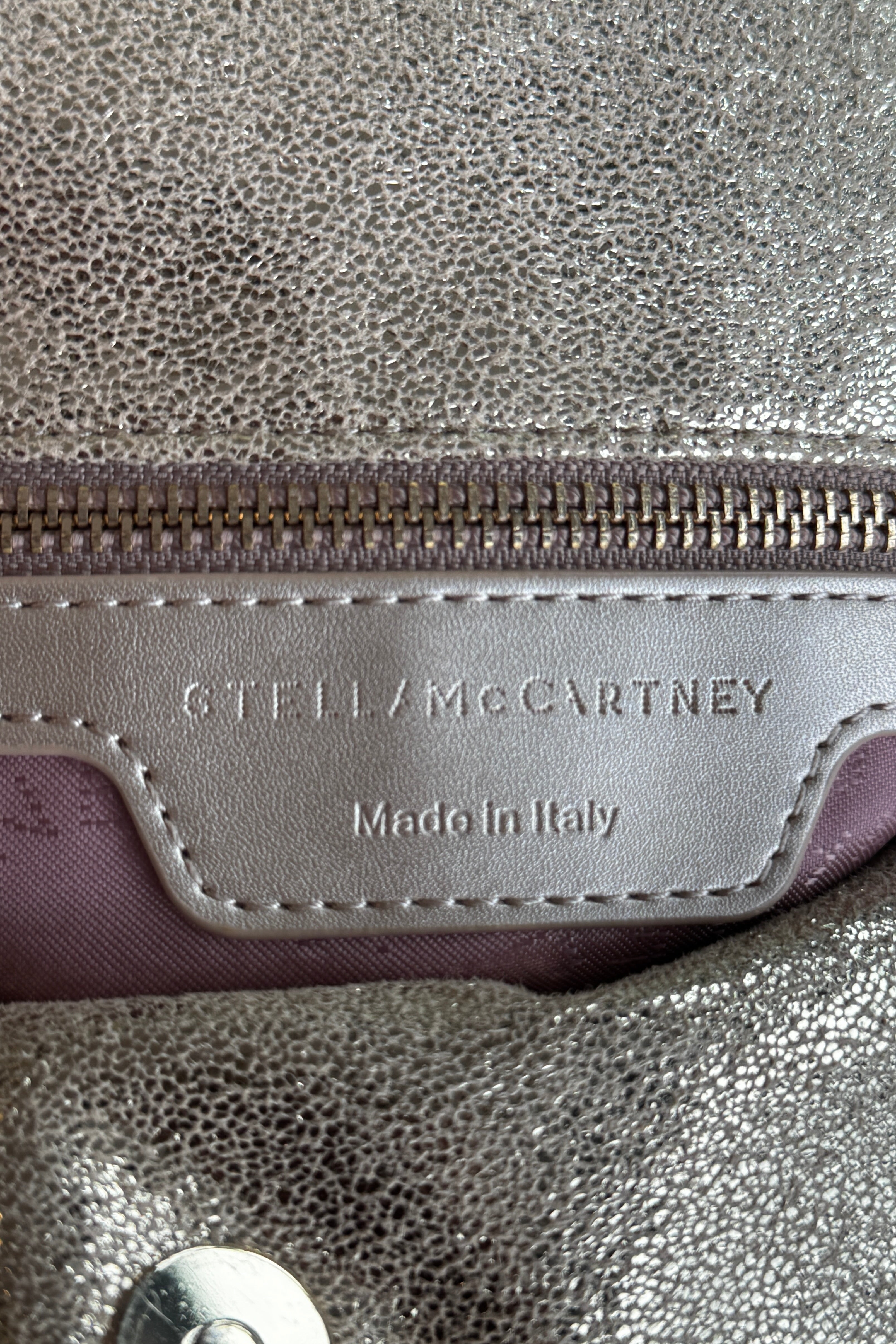 Stella McCartney Gold Falabella Mini Bag logo