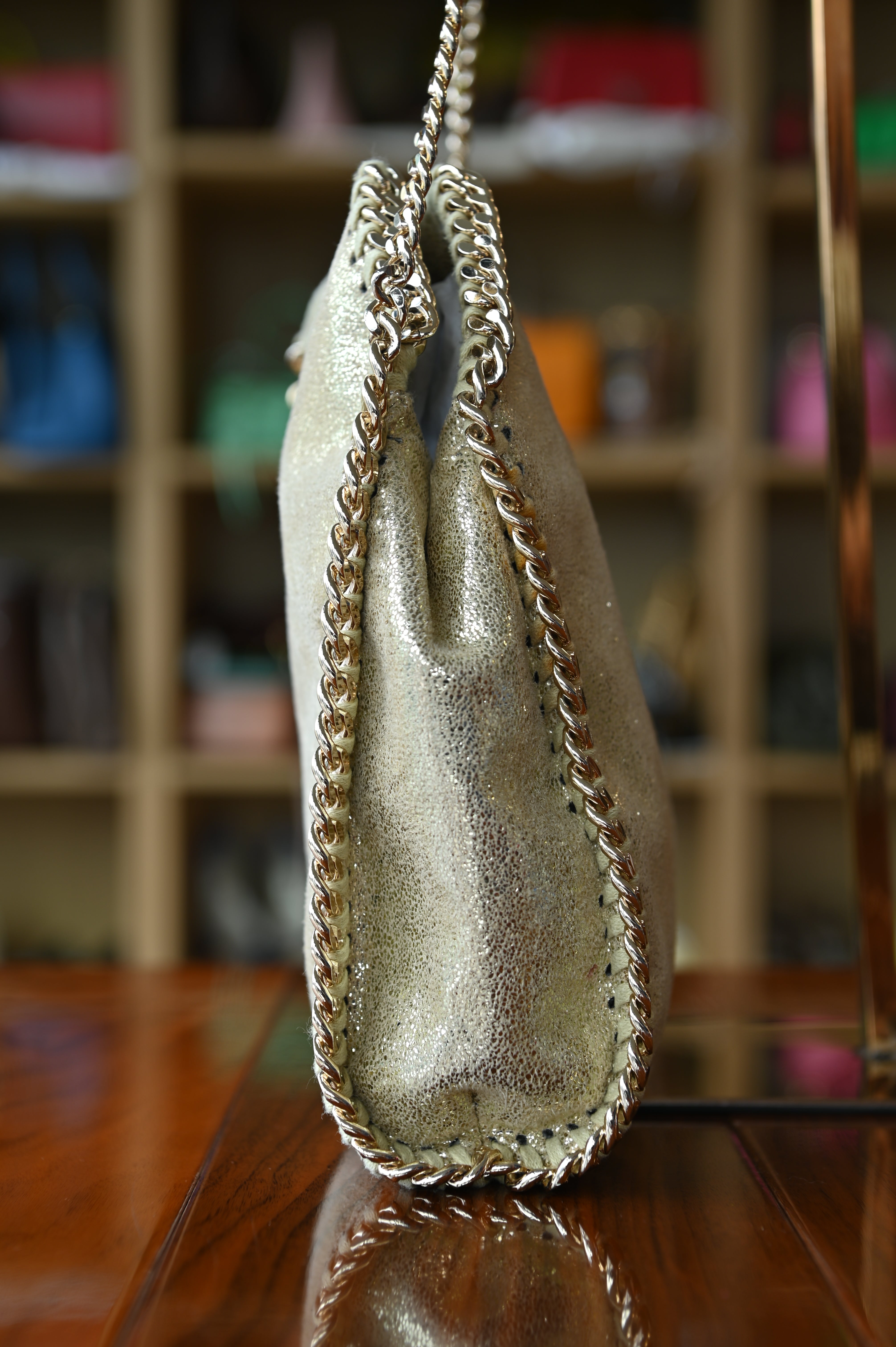 Stella McCartney Gold Falabella Mini Bag side