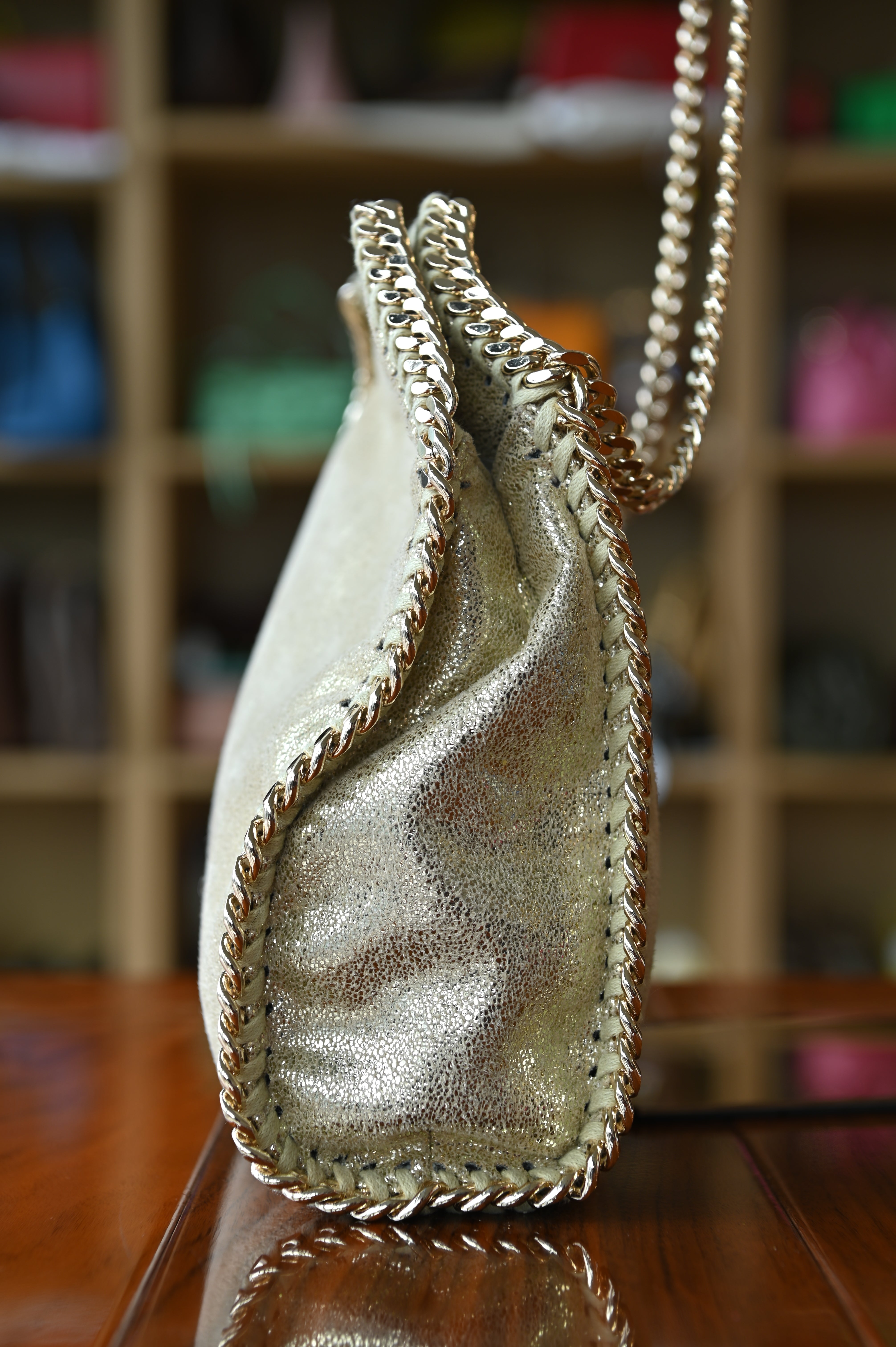Stella McCartney Gold Falabella Mini Bag side two