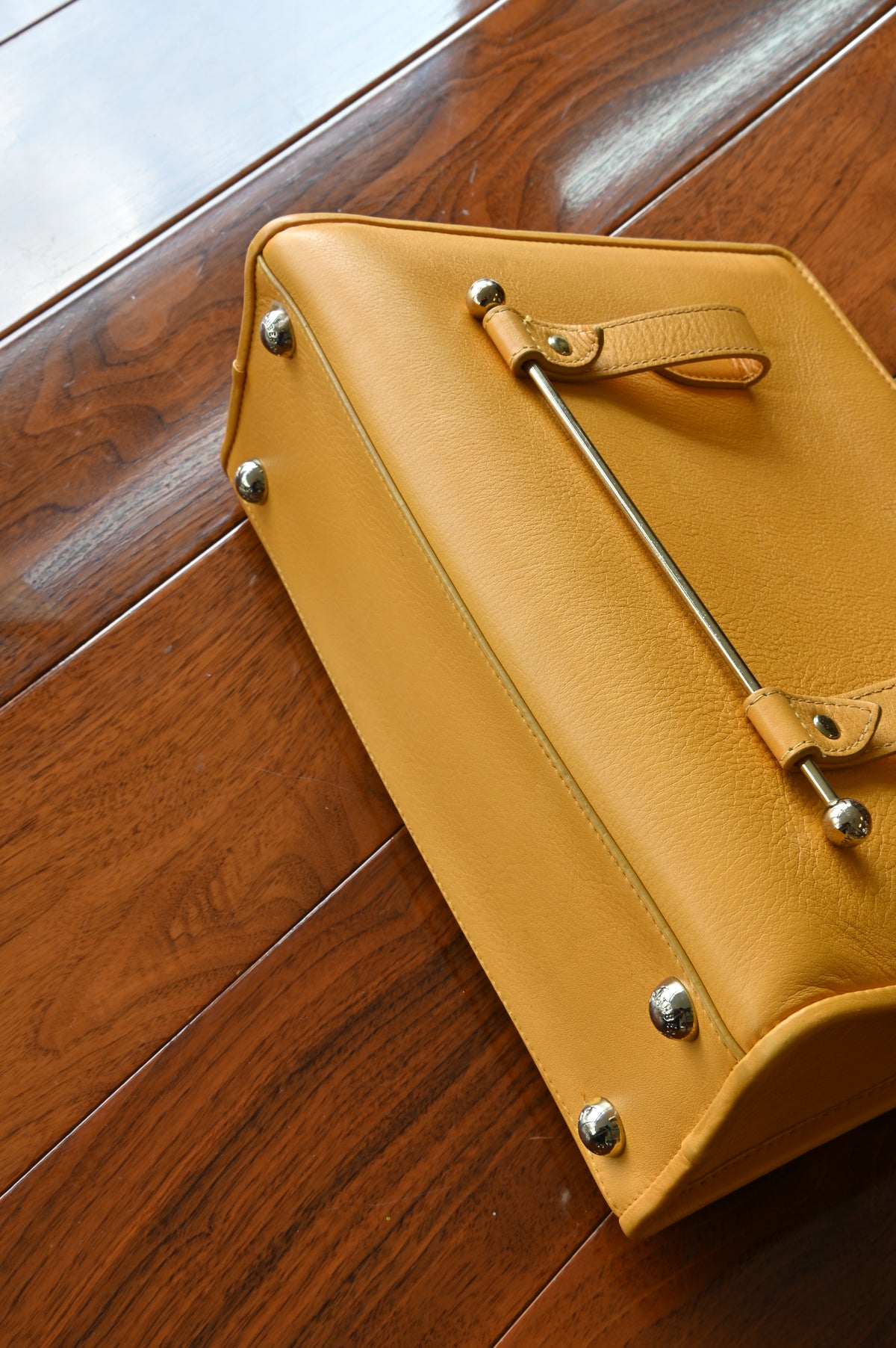 Strathberry Yellow Mustard Top Handle Bag bottom