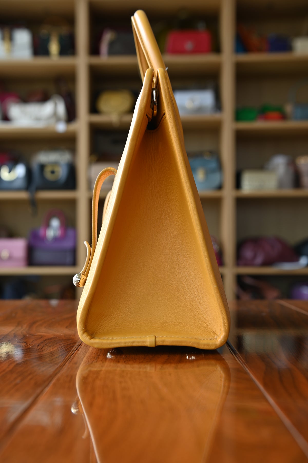 Strathberry Yellow Mustard Top Handle Bag side two