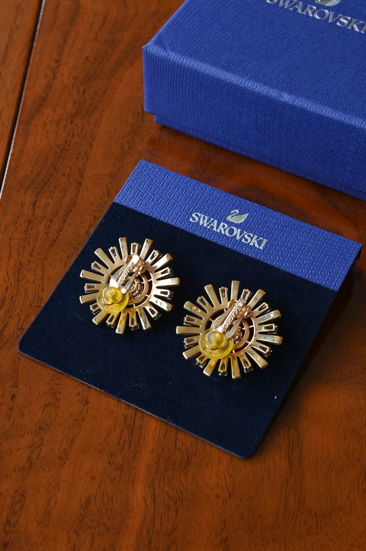 Swarovski Sunshine Crystal Gold Earrings back