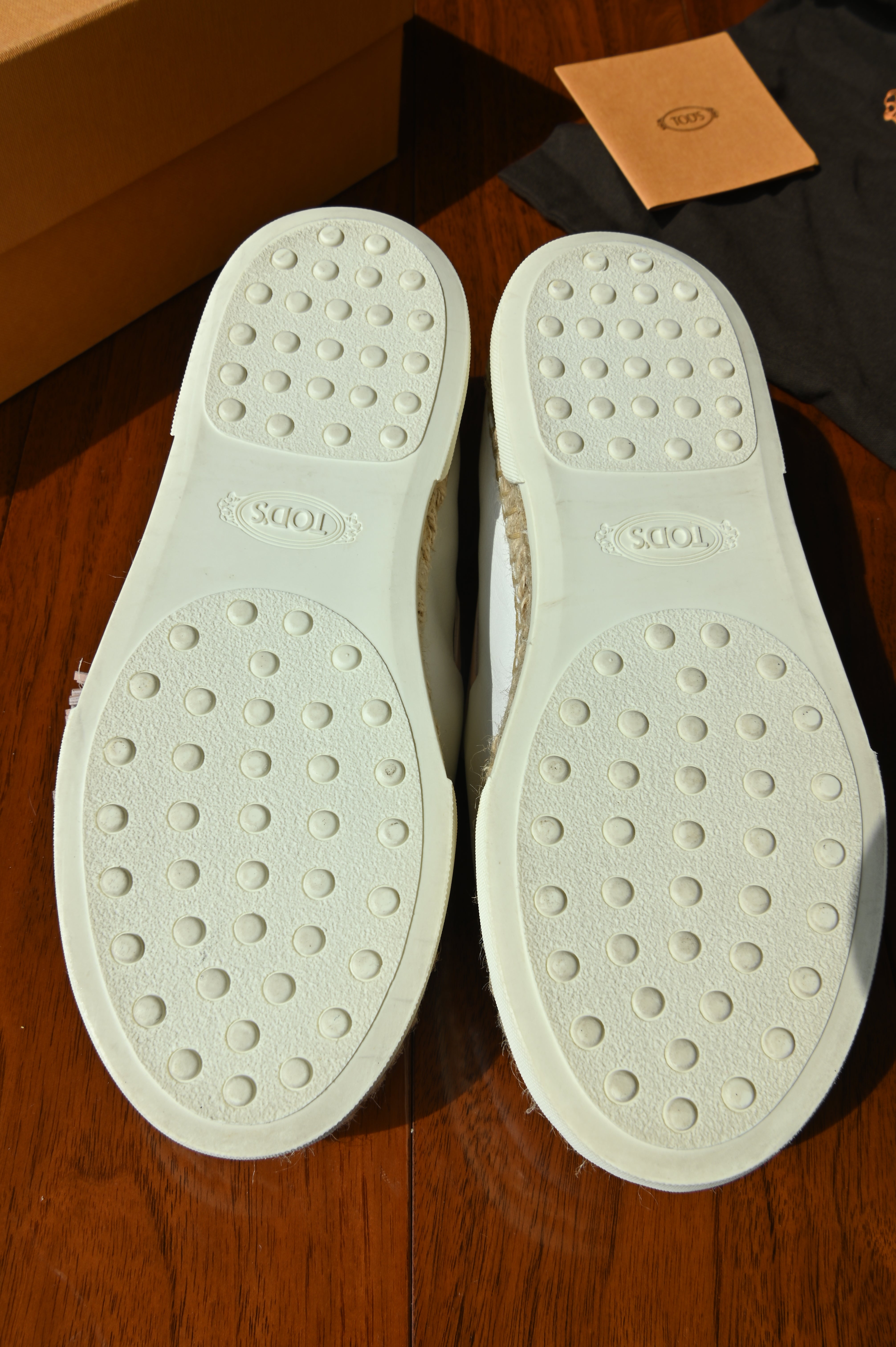 Tod's White Pink Tassel Loafers bottom