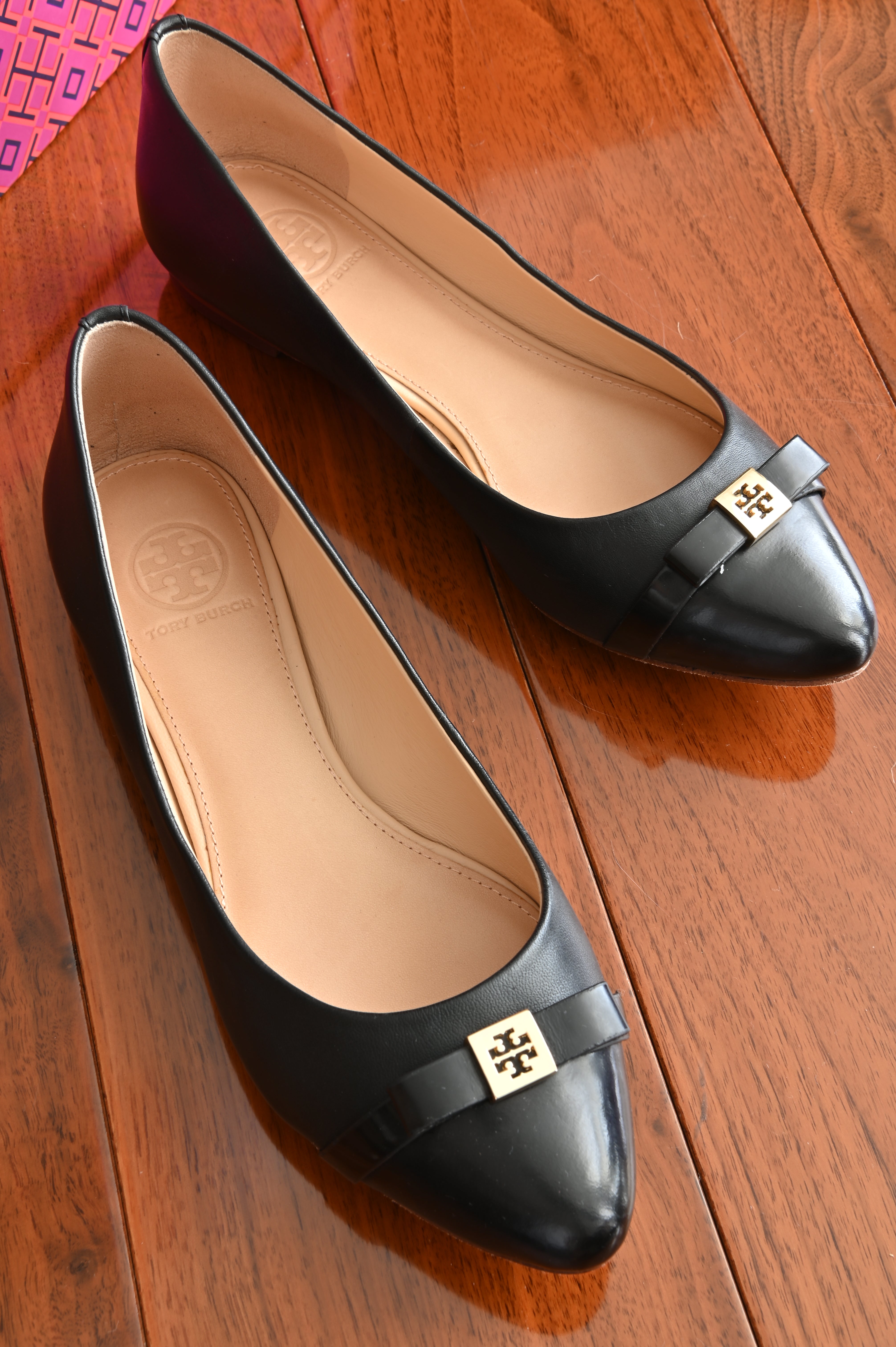 Tory Burch Black Ballet Flats front